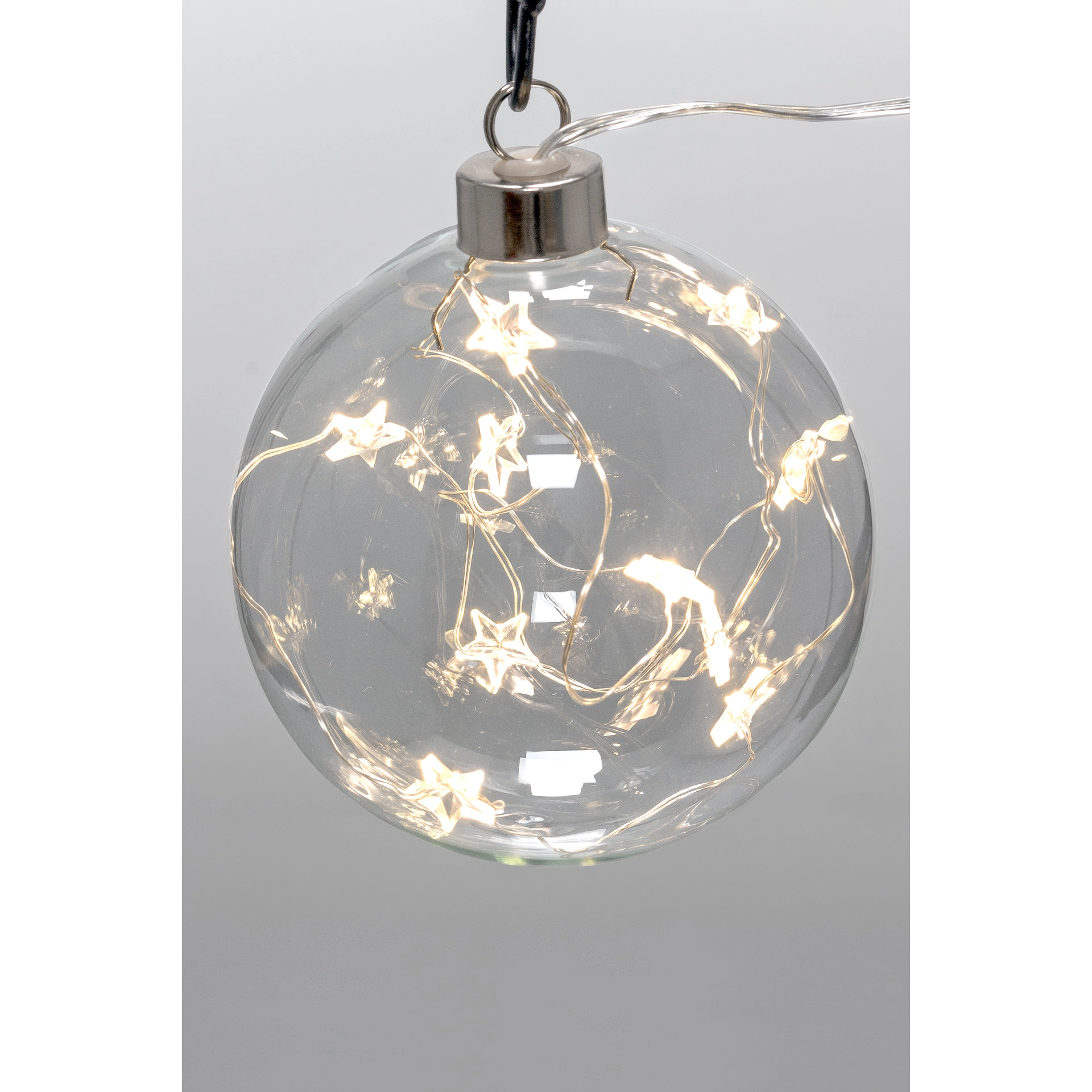 Anhänger 'Kugel mit Sternen' Ø 10 cm, 10  LEDs