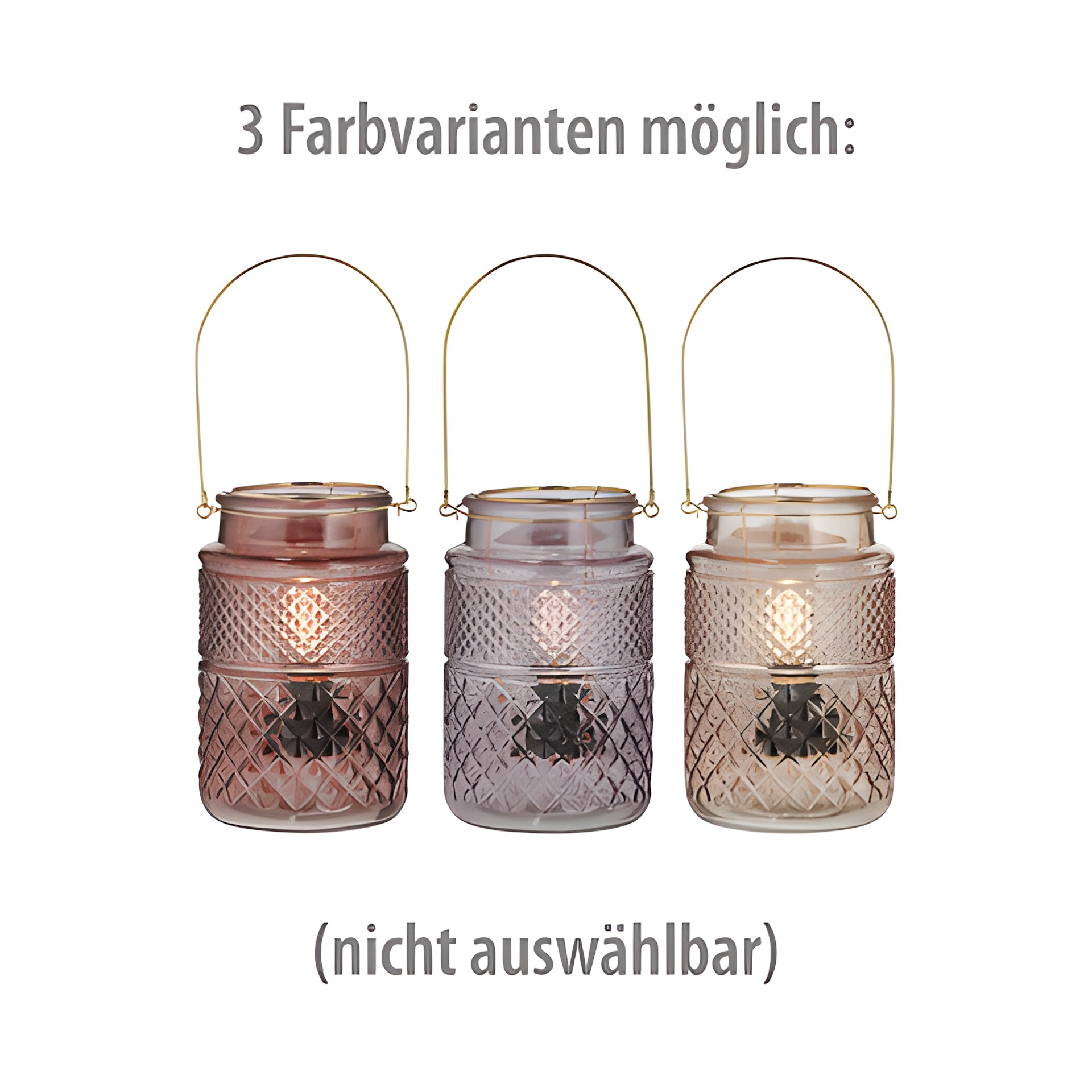 LED Dekoglas 'Kristall Karo' mit Glühlampe