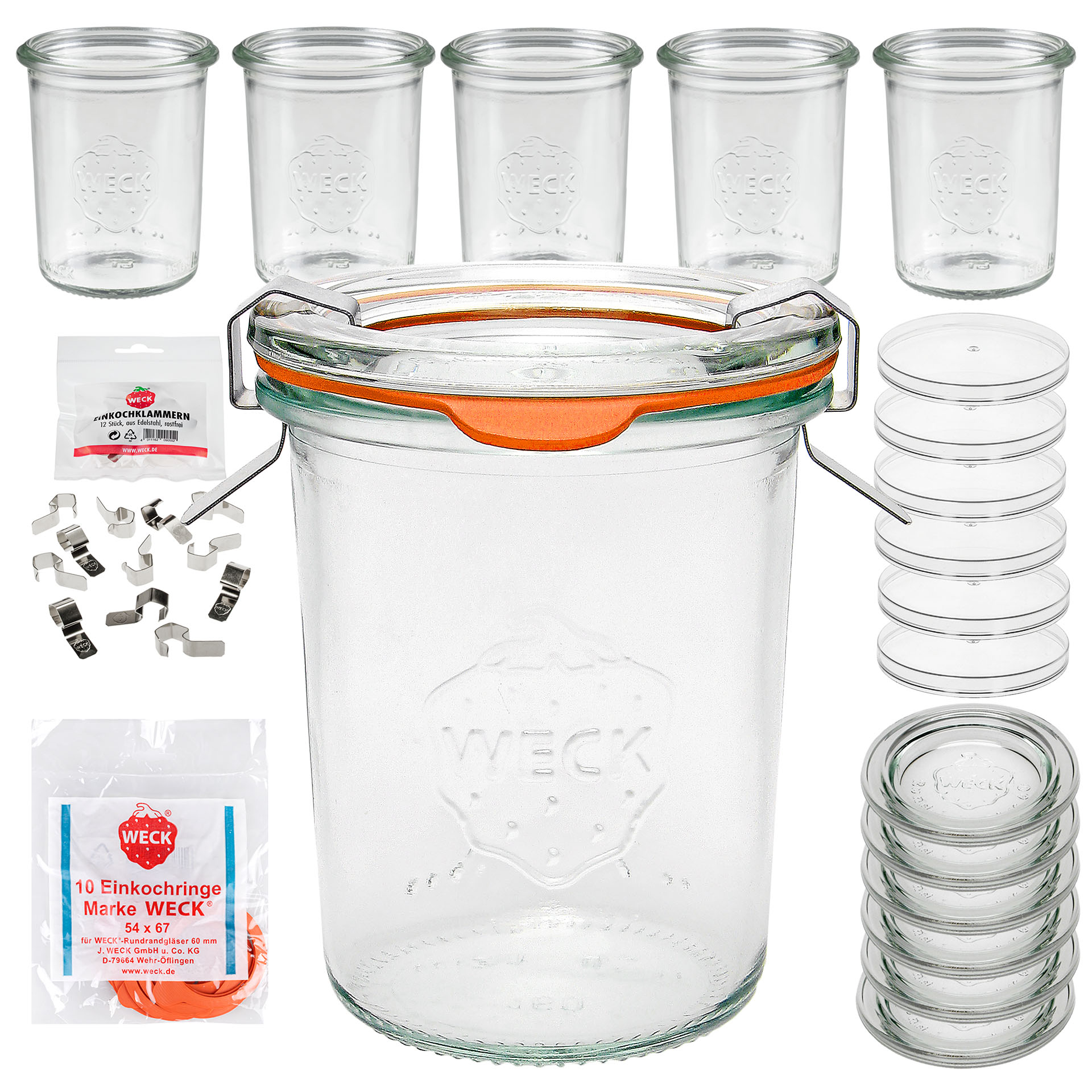 WECK-Mini-Sturzglas 160 ml mit Klarsichtdeckel, 6er Set