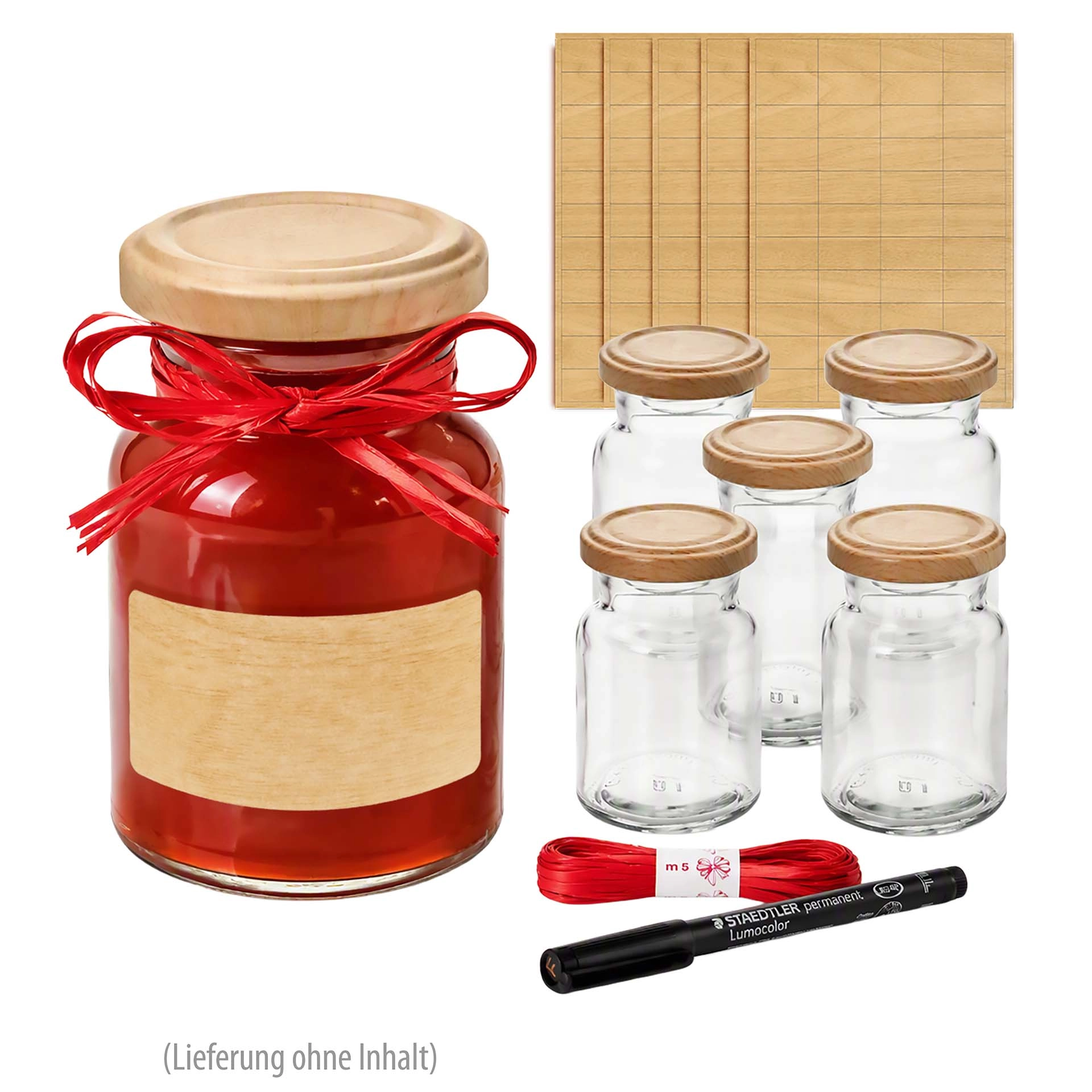 Rundglas 150 ml 'Holzdekor', 6er Set