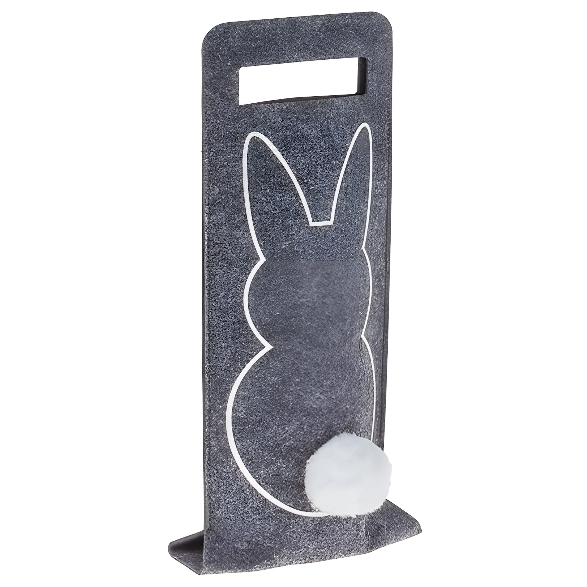 Flaschentasche 'Hase mit Bommel' Filz, 15 x 41 cm, anthrazit
