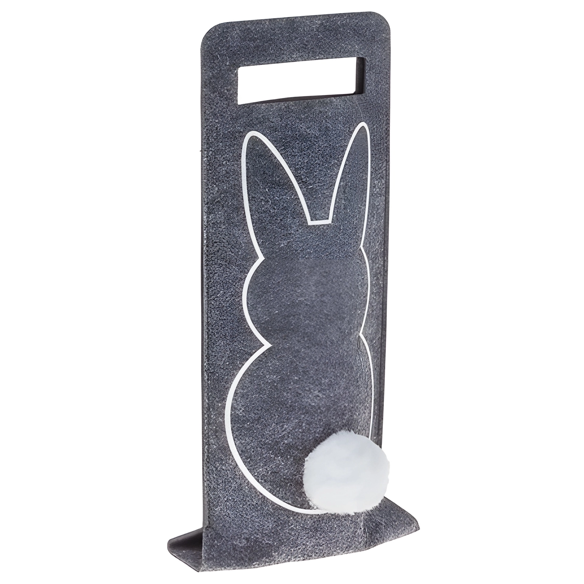 Flaschentasche 'Hase mit Bommel' Filz, 15 x 41 cm, anthrazit