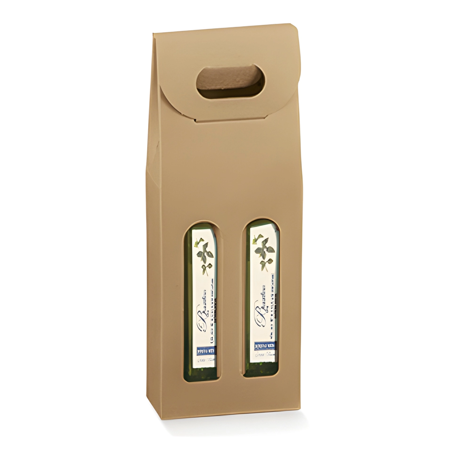 Flaschenkarton 2er 130 x 65 x 335 mm natur