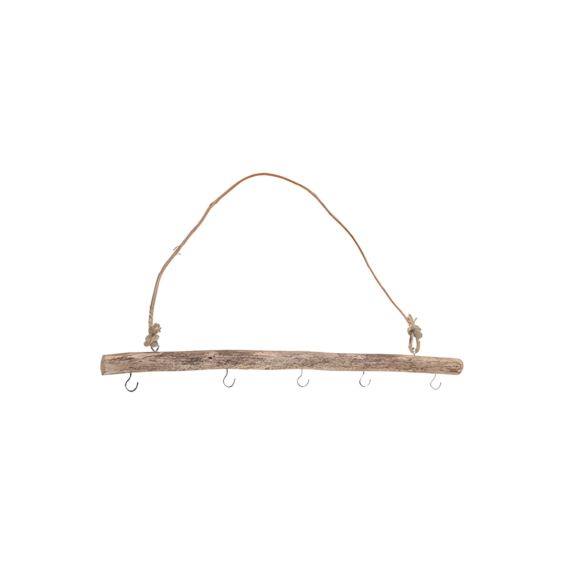 Deko-Ast 50 cm mit Juteseil und 5 Haken