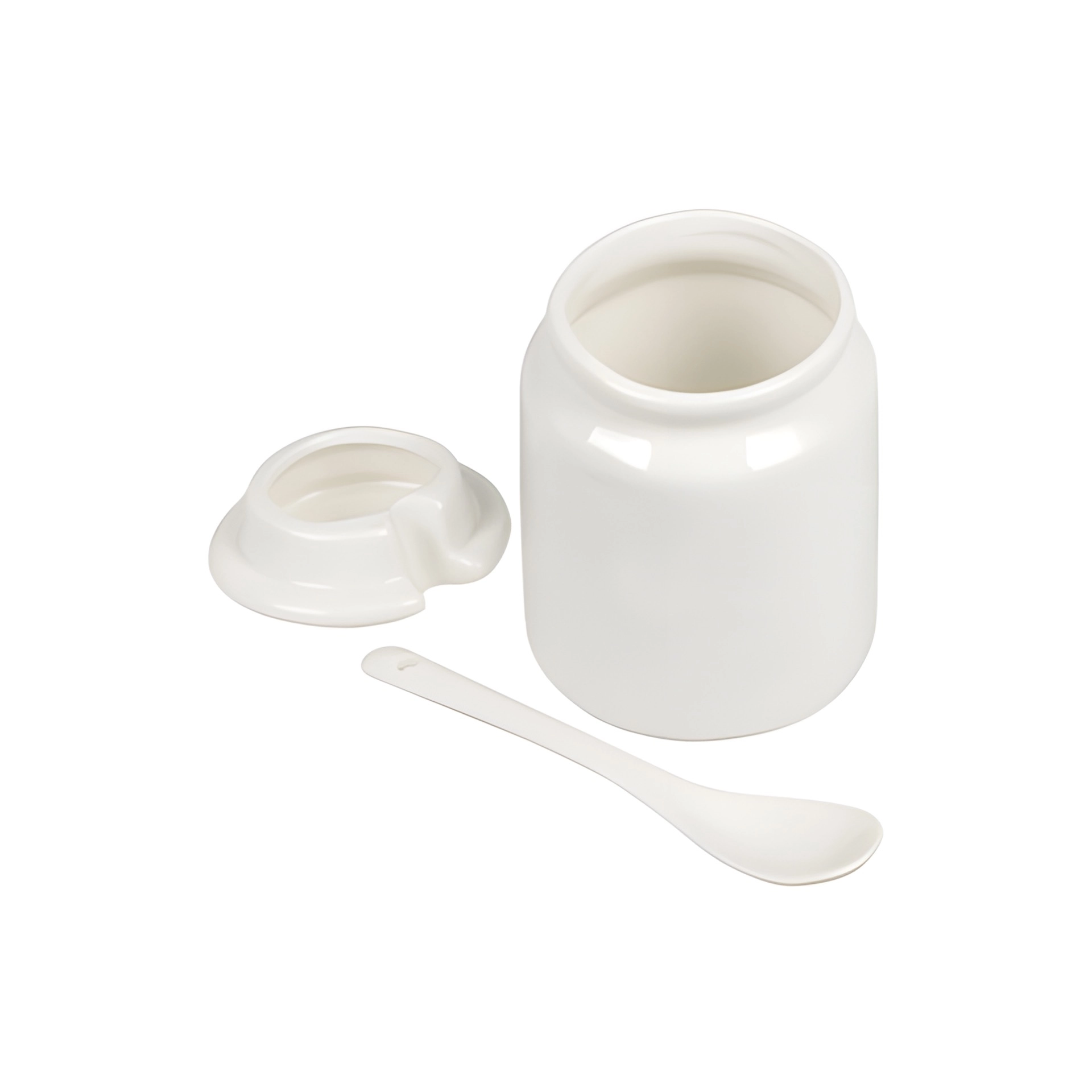 Zuckerdose Keramik weiß, 3-teilig
