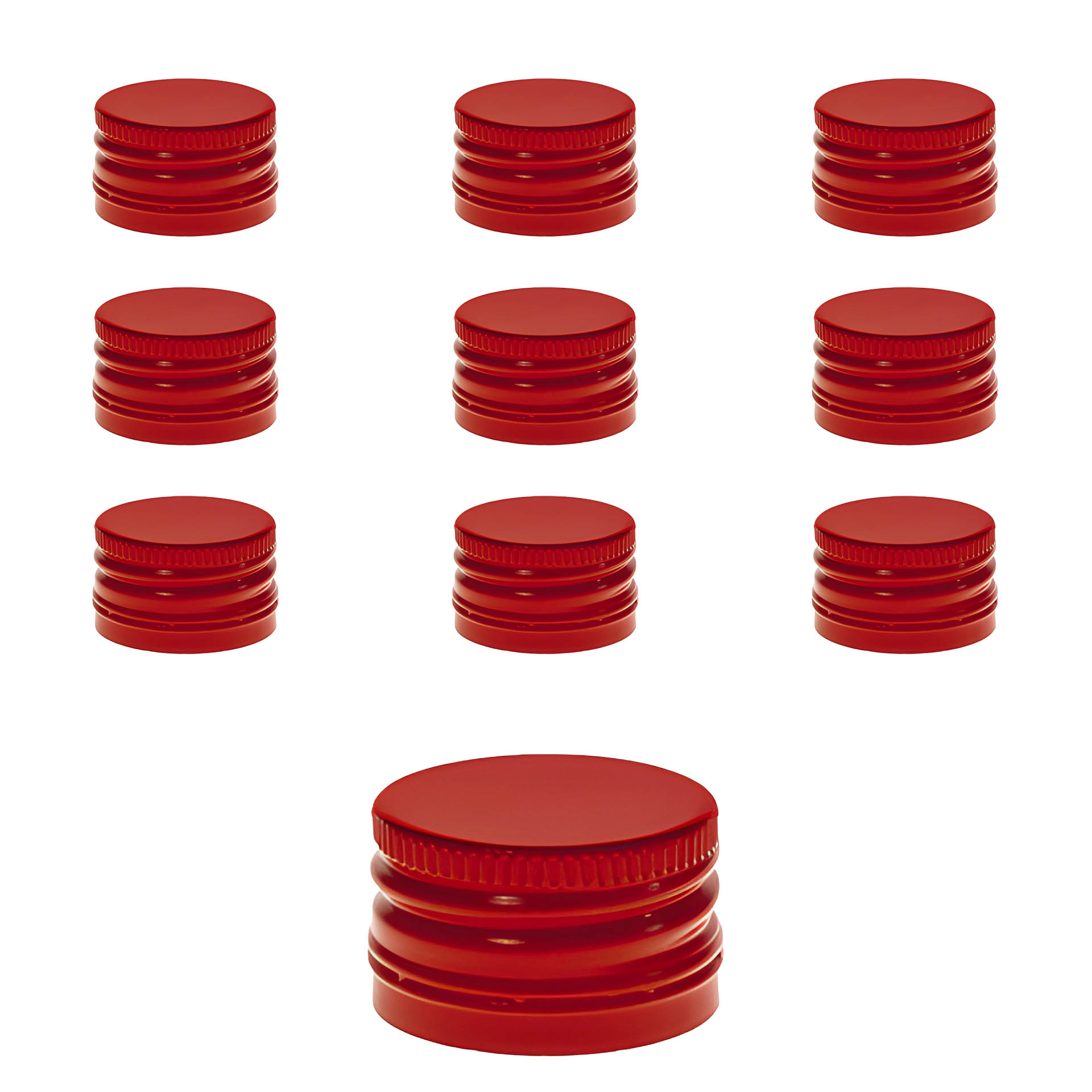 PP 28 rot Aluminium mit Originalitätsring, 10 Stück