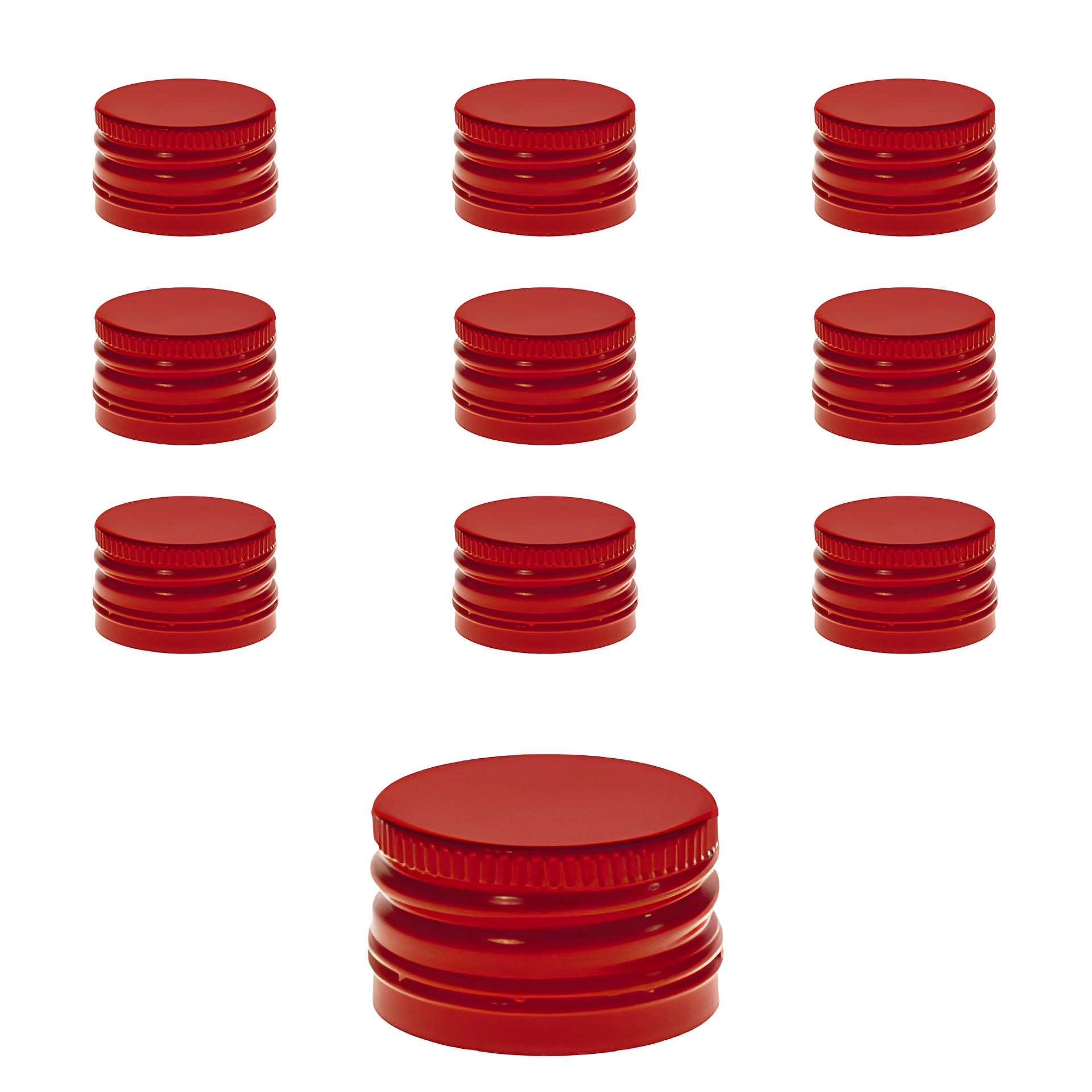 PP 28 rot Aluminium mit Originalitätsring, 10 Stück
