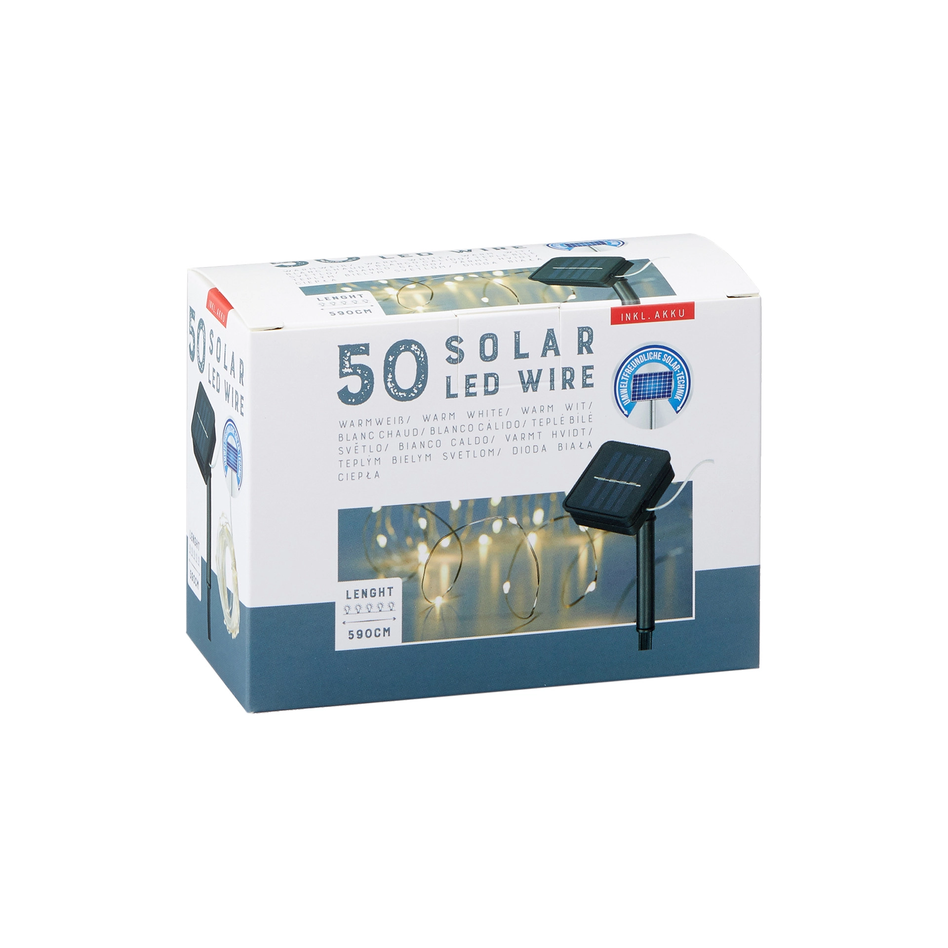 Lichterkette SOLAR mit 50 LEDs warmweiß