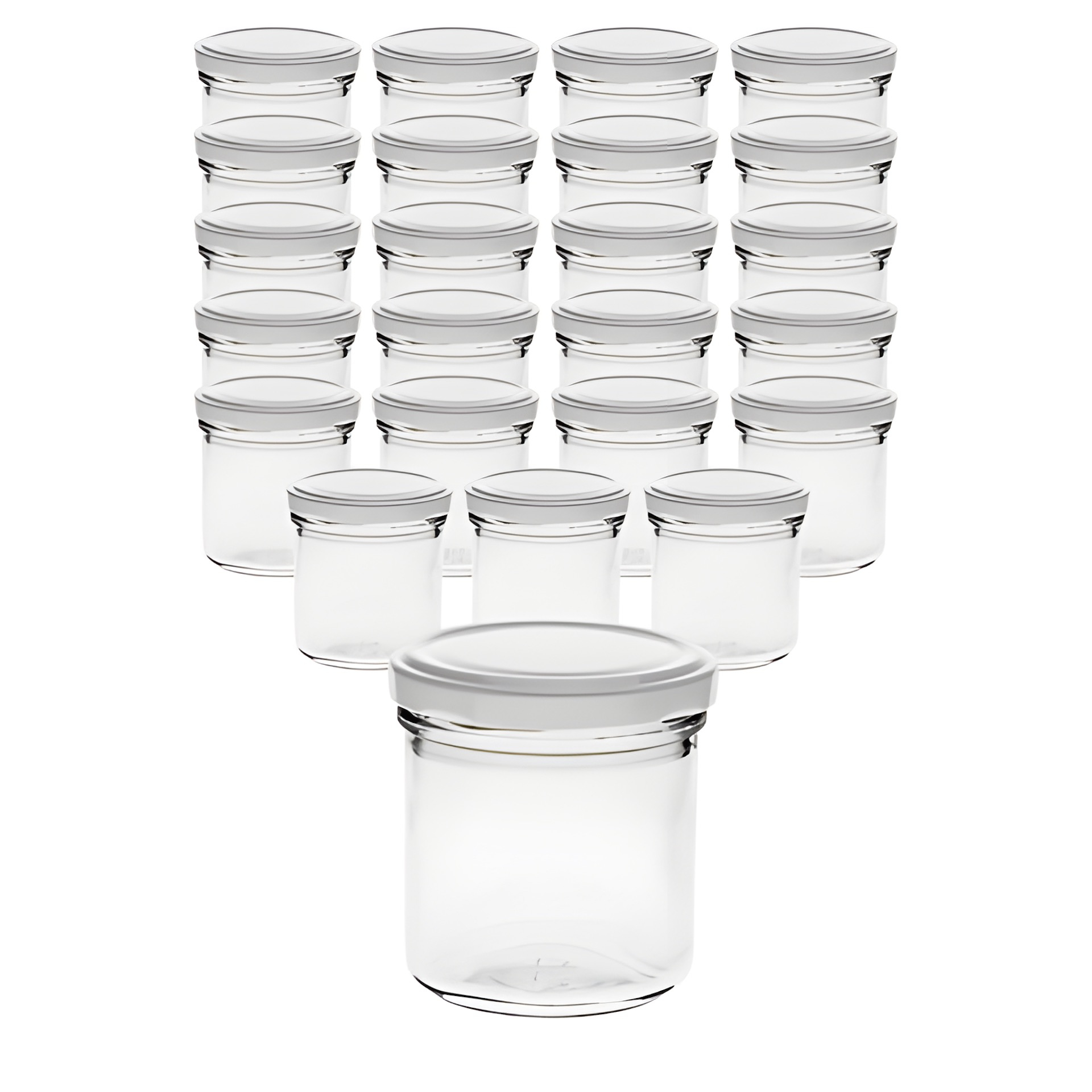 24er Set Sturzglas 167 ml mit Deckel weiß