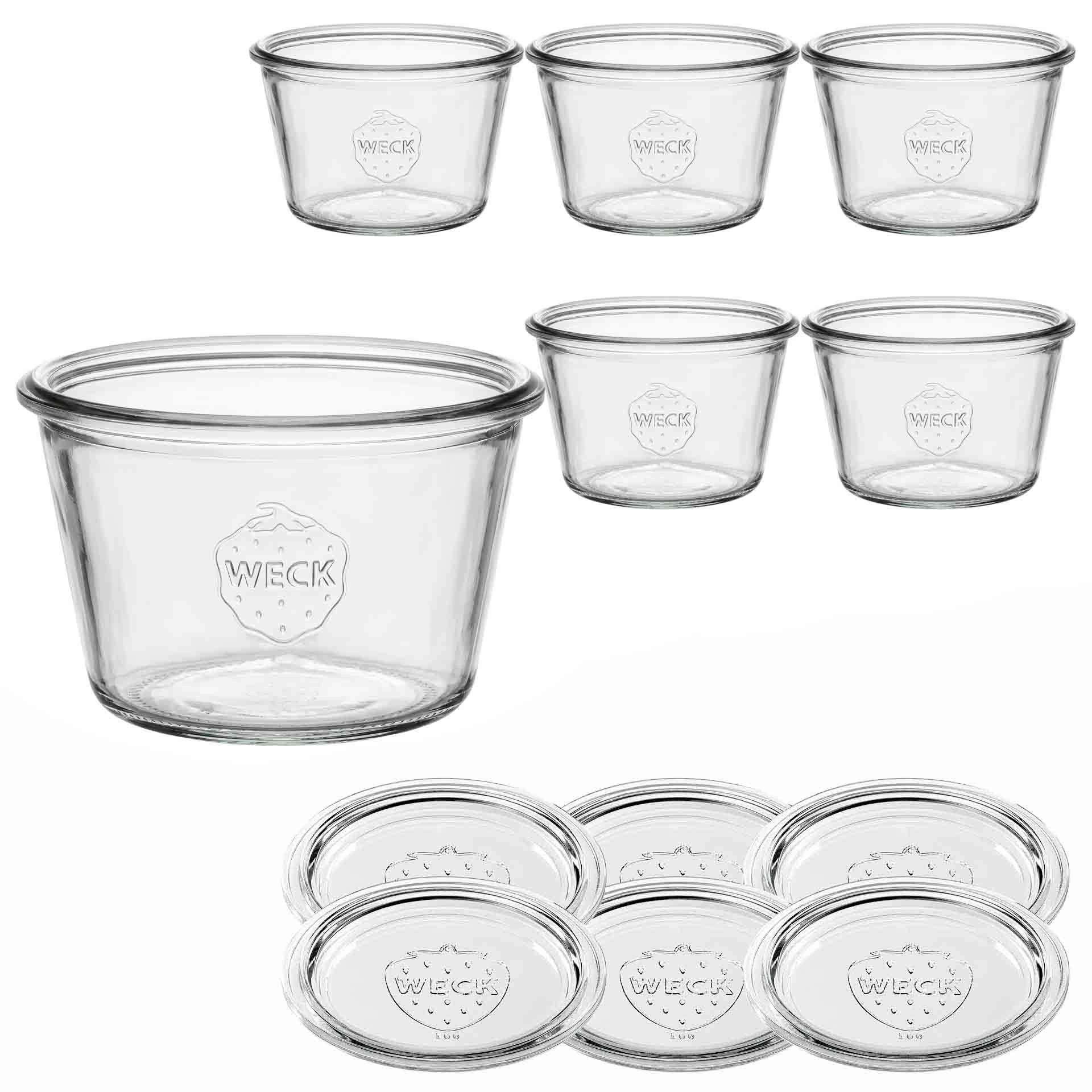 WECK-Sturzglas 370 ml mit Glasdeckel, 6 Stück