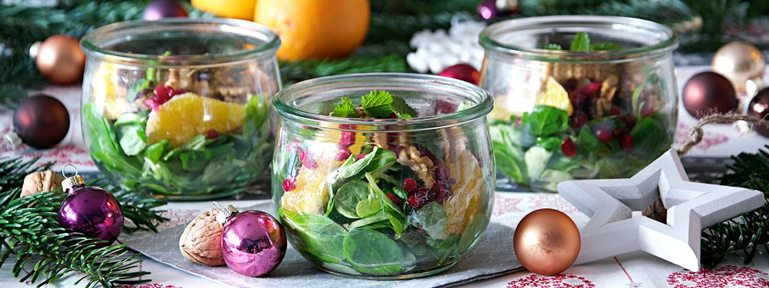 3 Gläser mit Wintersalat