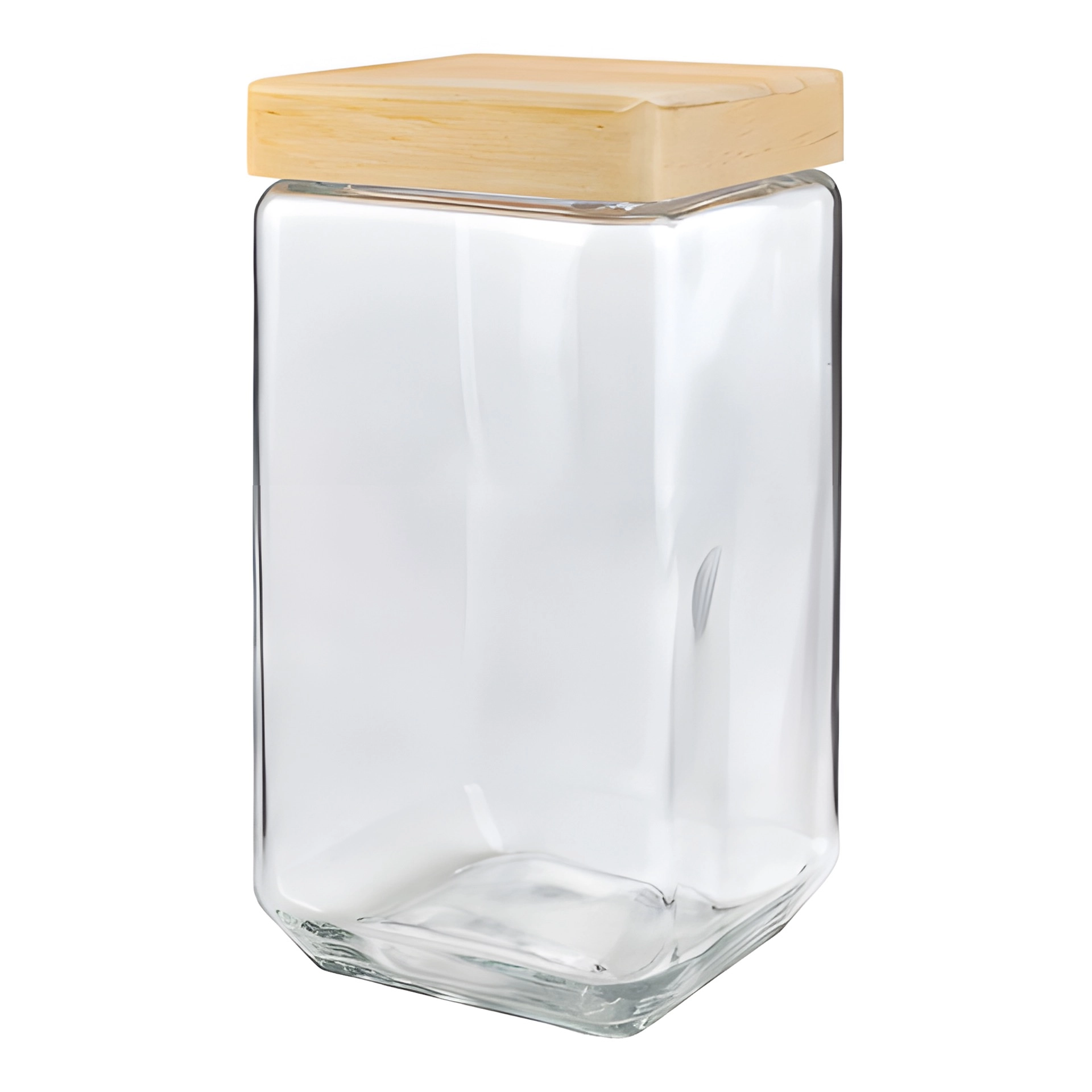 Vorratsglas 2300 ml eckig mit Holzdeckel