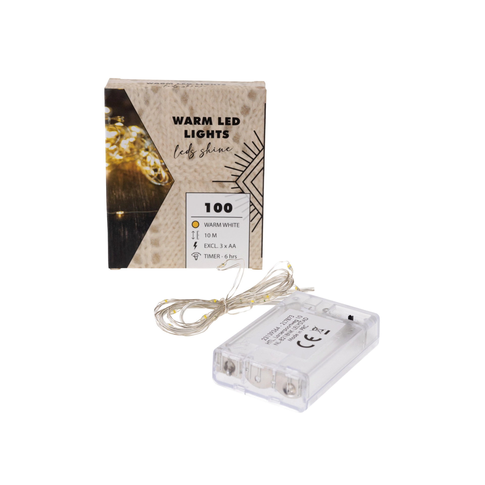 Lichterkette mit 100 LEDs, warmweiß mit Timer
