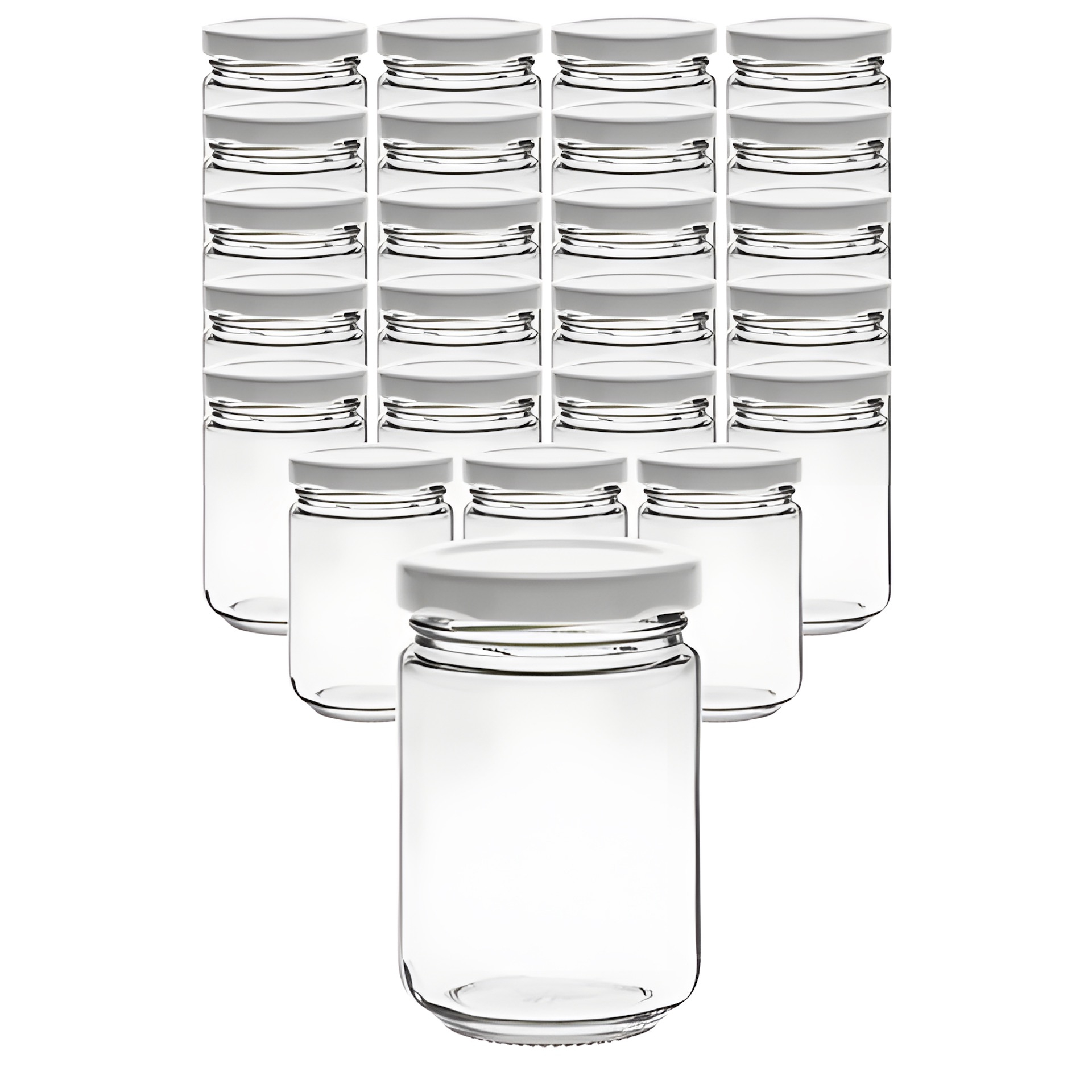 24er Set Rundglas 156 ml mit Deckel weiß