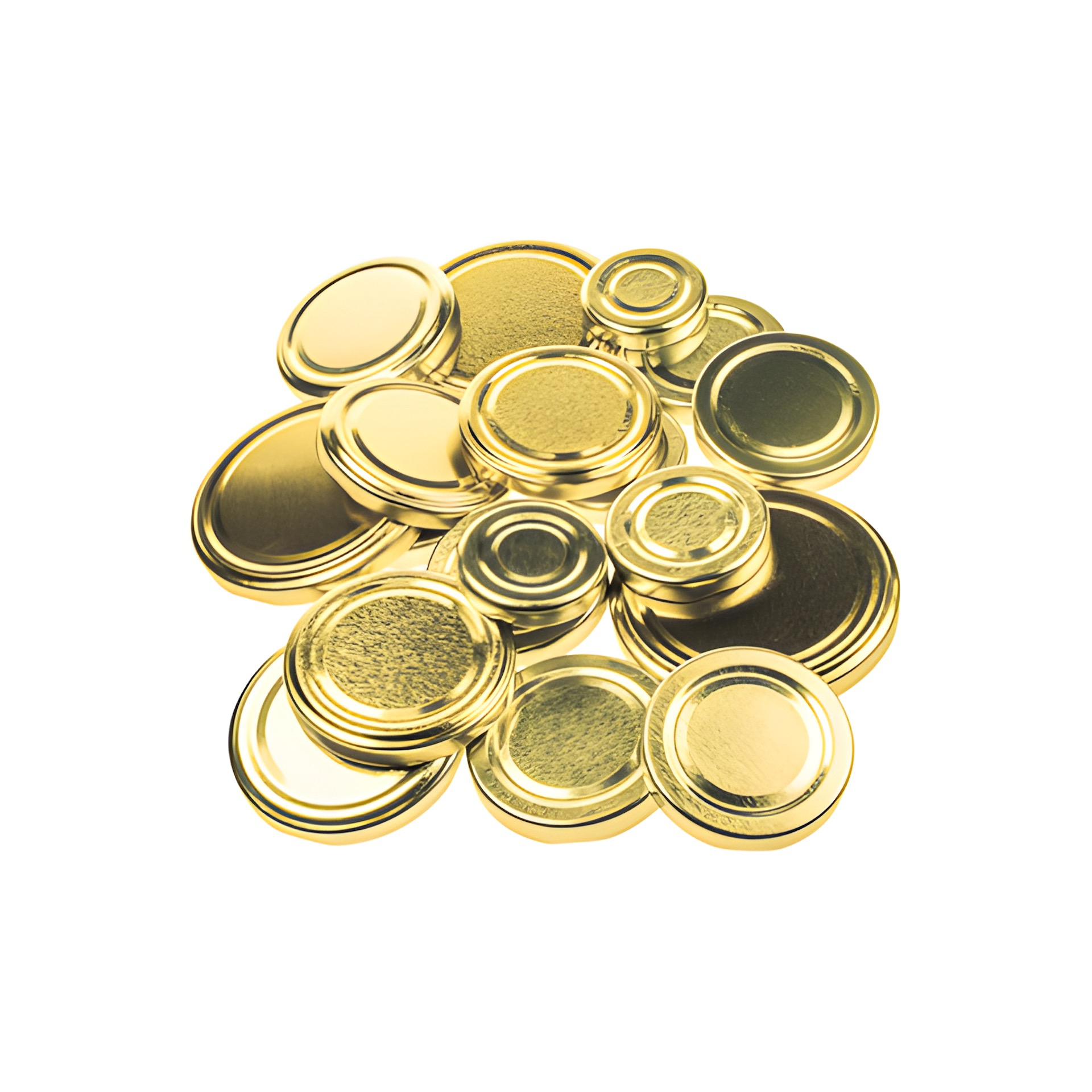 Deckel-Sortiment gold, 21-teilig