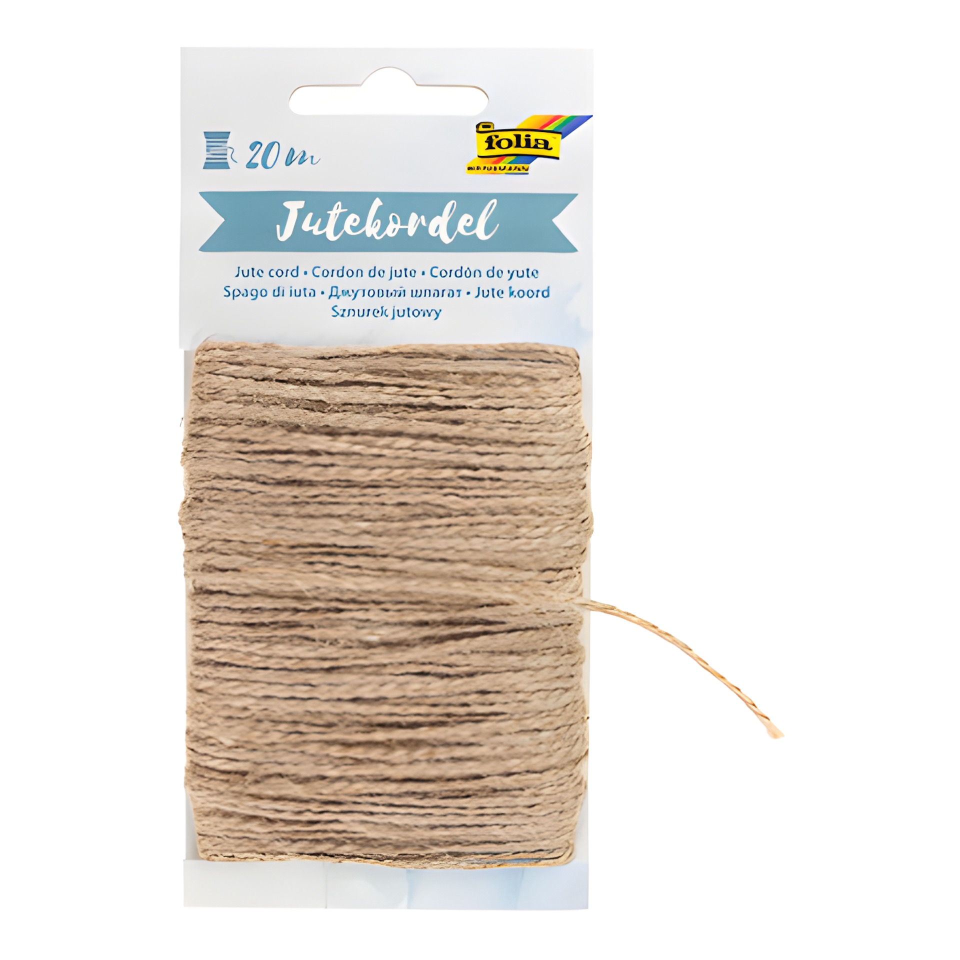 Jutekordel 20 m, 2 mm natur