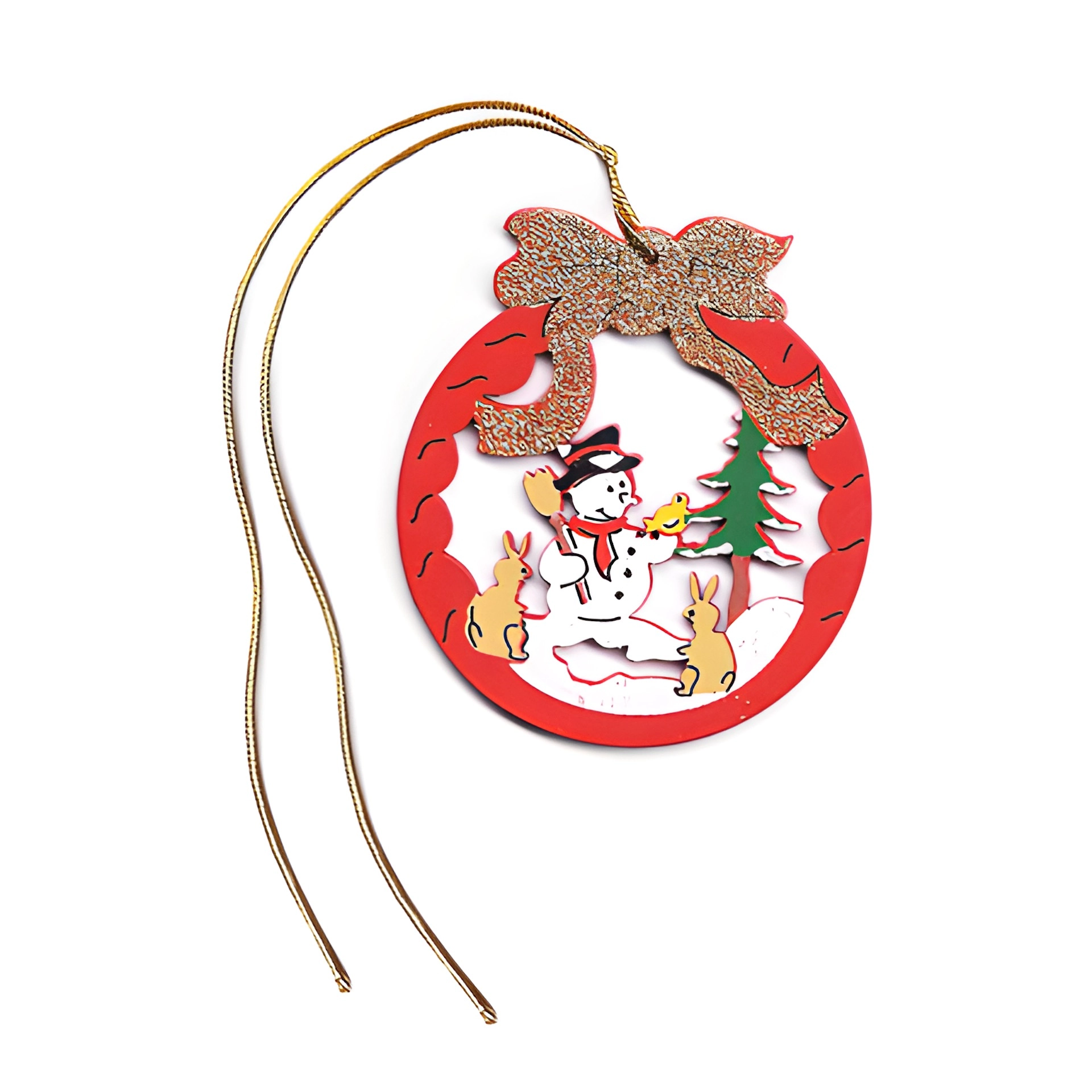 Weihnachtsanhänger 'Kugel mit Schneemann'