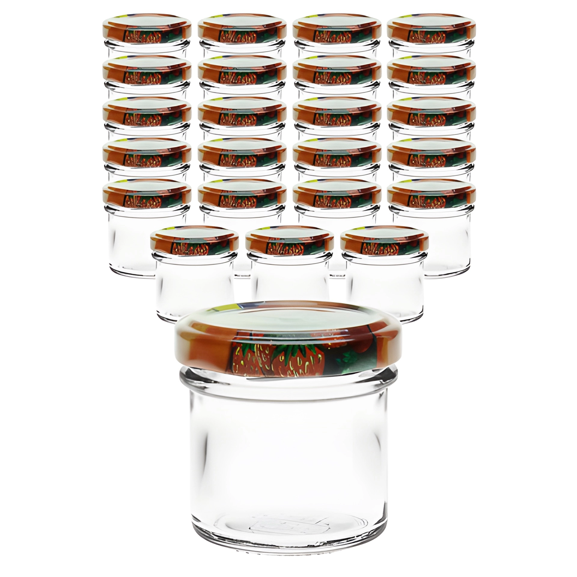 24er Set Ingenio 72 ml mit Deckel Obstdekor