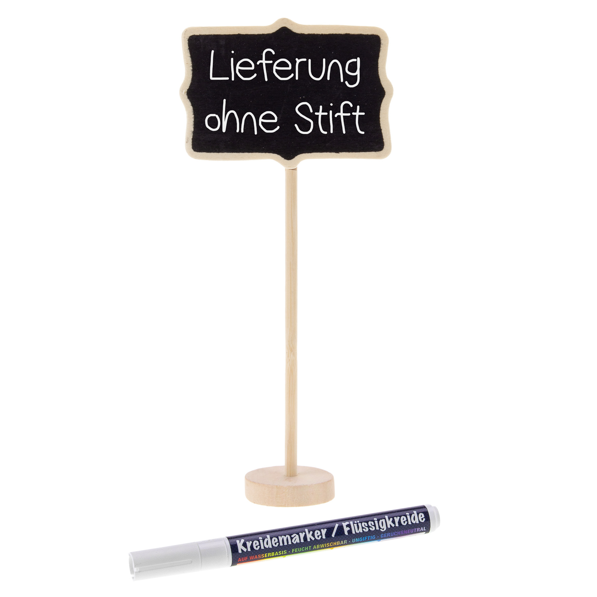 Holztafel mit Standfuß, schwarz, 12er Pack