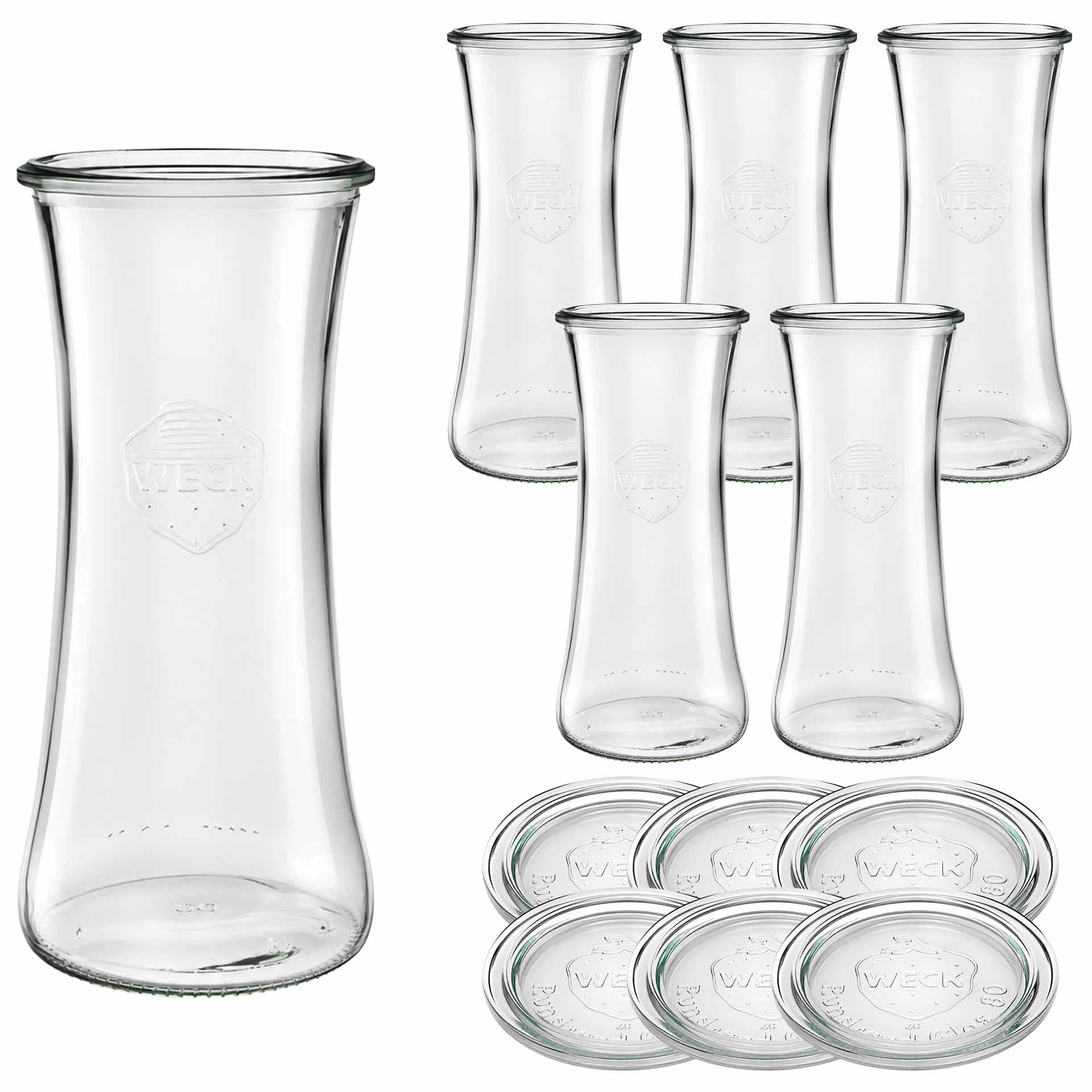WECK-Delikatessenglas 700 ml mit Glasdeckel, 6 Stück