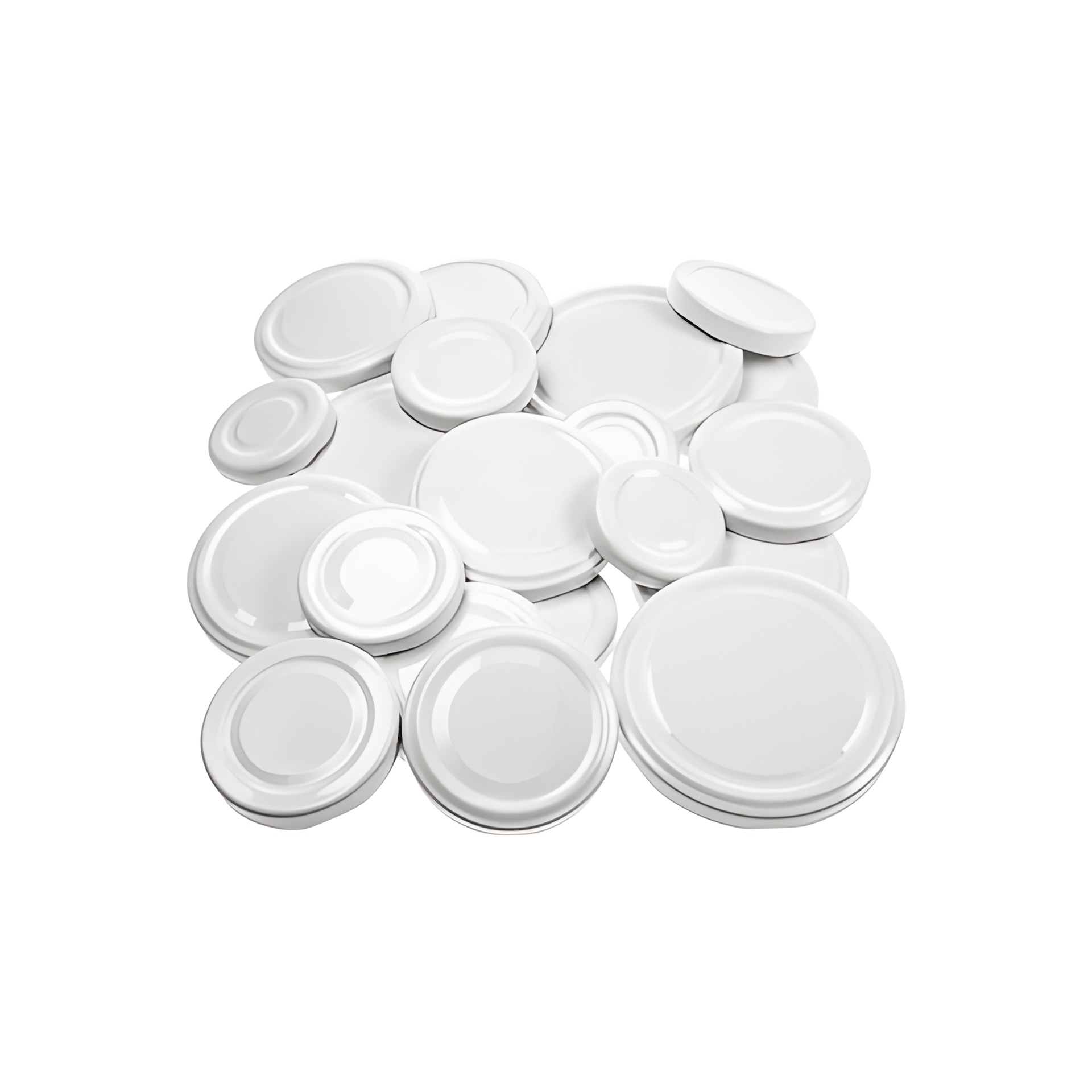 Deckel-Sortiment weiß, 21-teilig