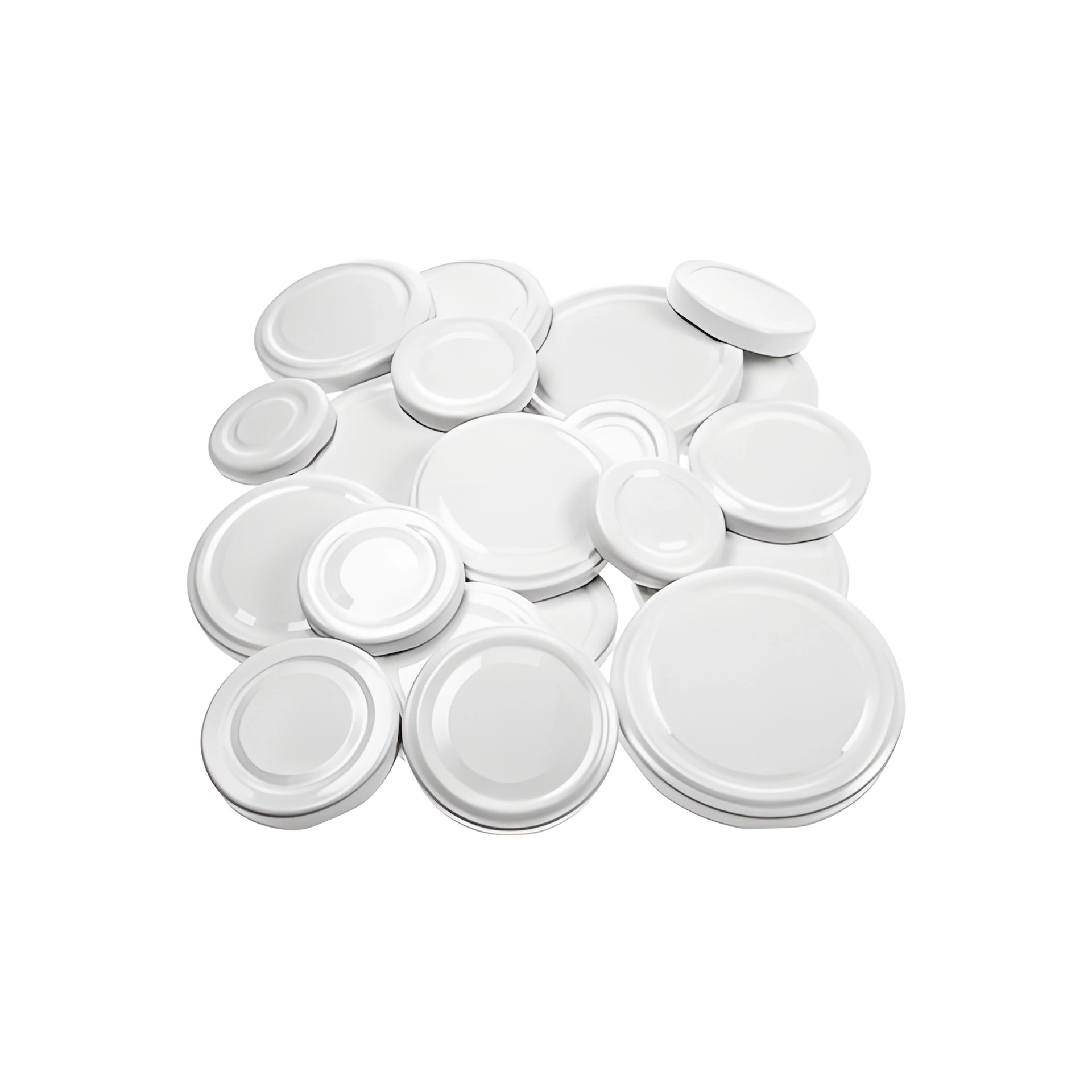 Deckel-Sortiment weiß, 21-teilig