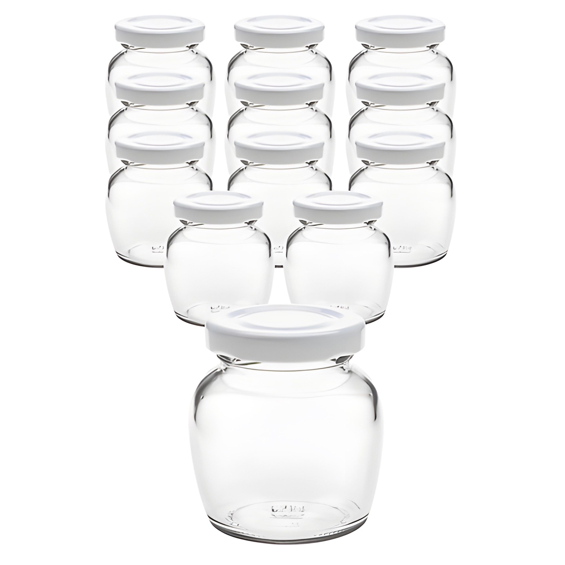 12er Set Schmuckglas 106 ml mit Deckel weiß