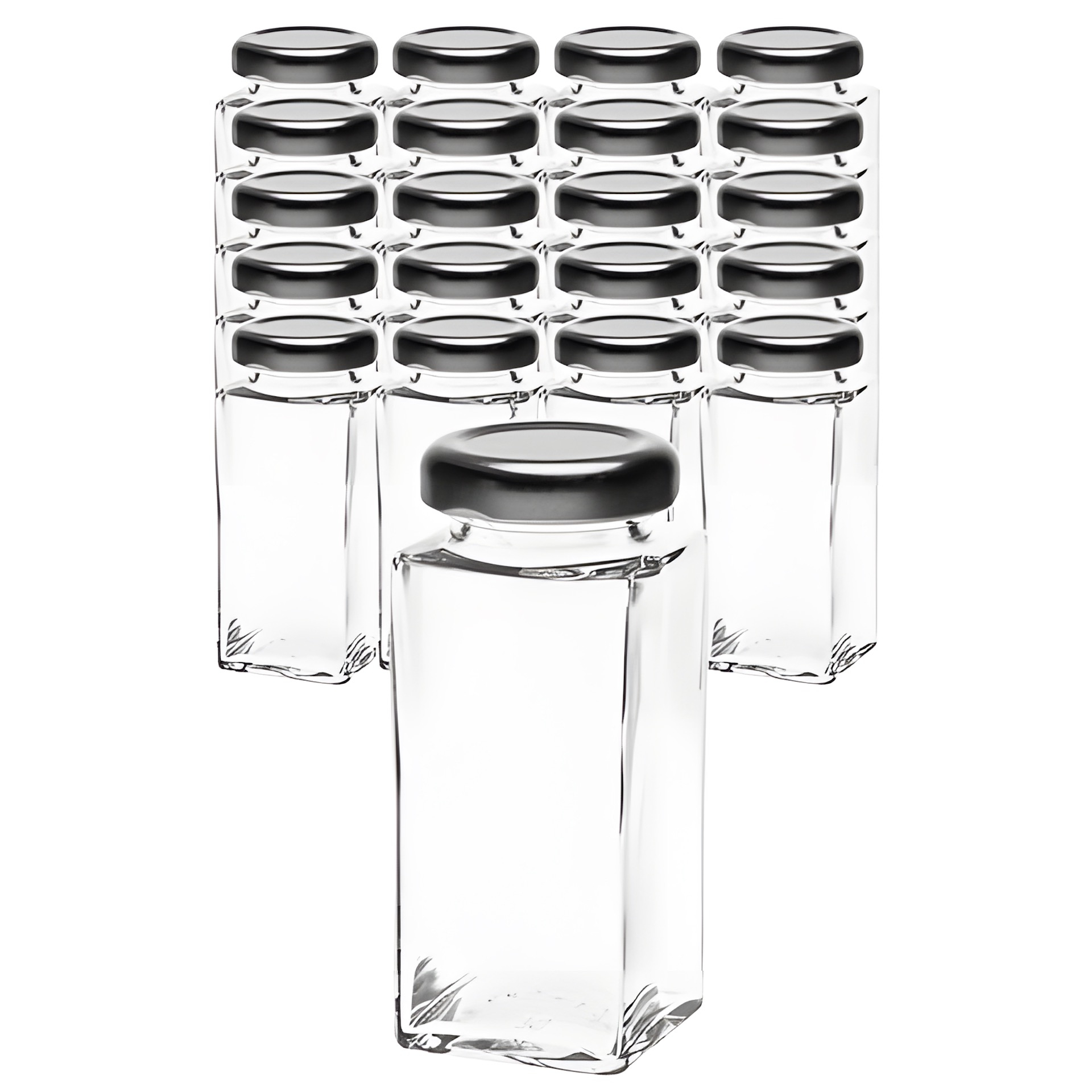 24er Set Cubi 100 ml TO 38 mit Deckel silber