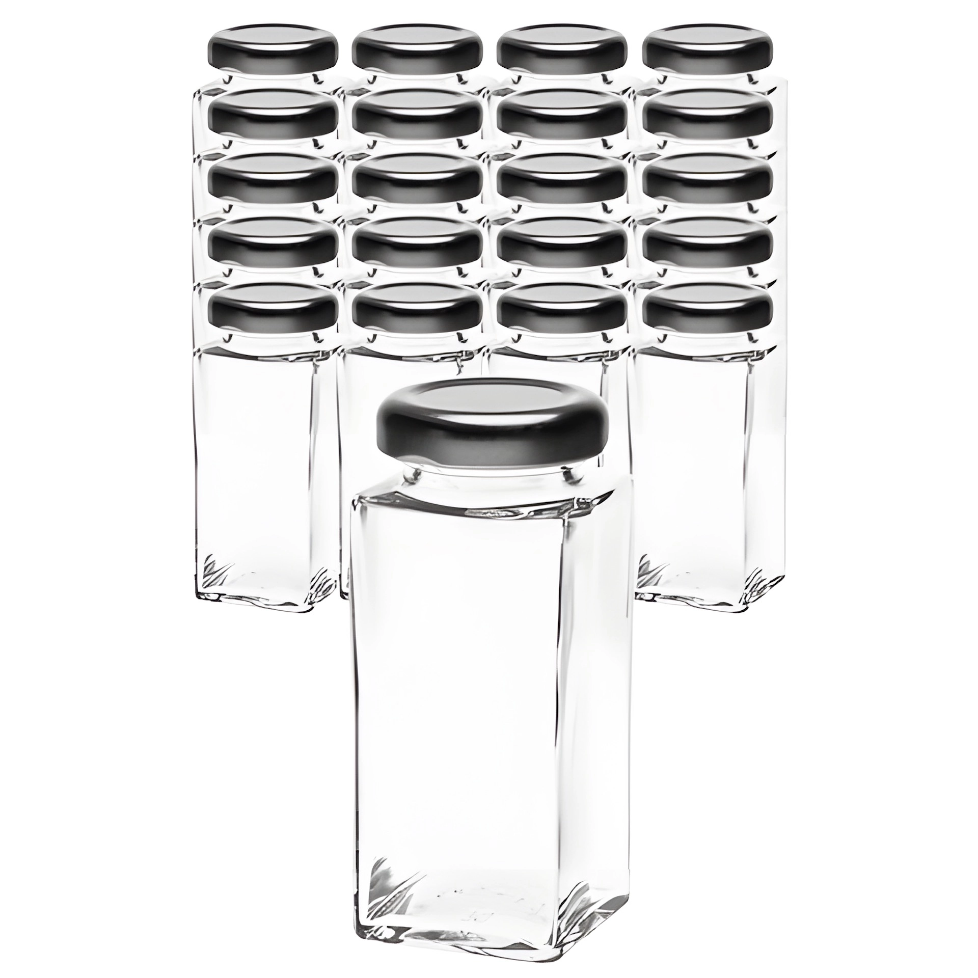 24er Set Cubi 100 ml TO 38 mit Deckel silber