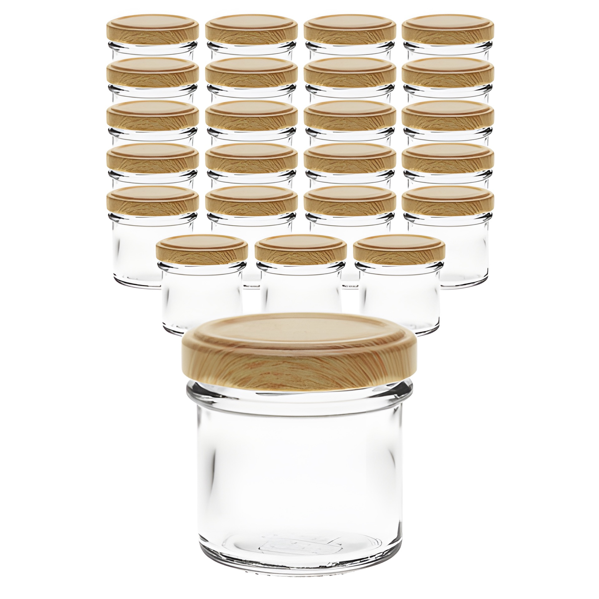 24er Set Ingenio 72 ml mit Deckel Holzdekor