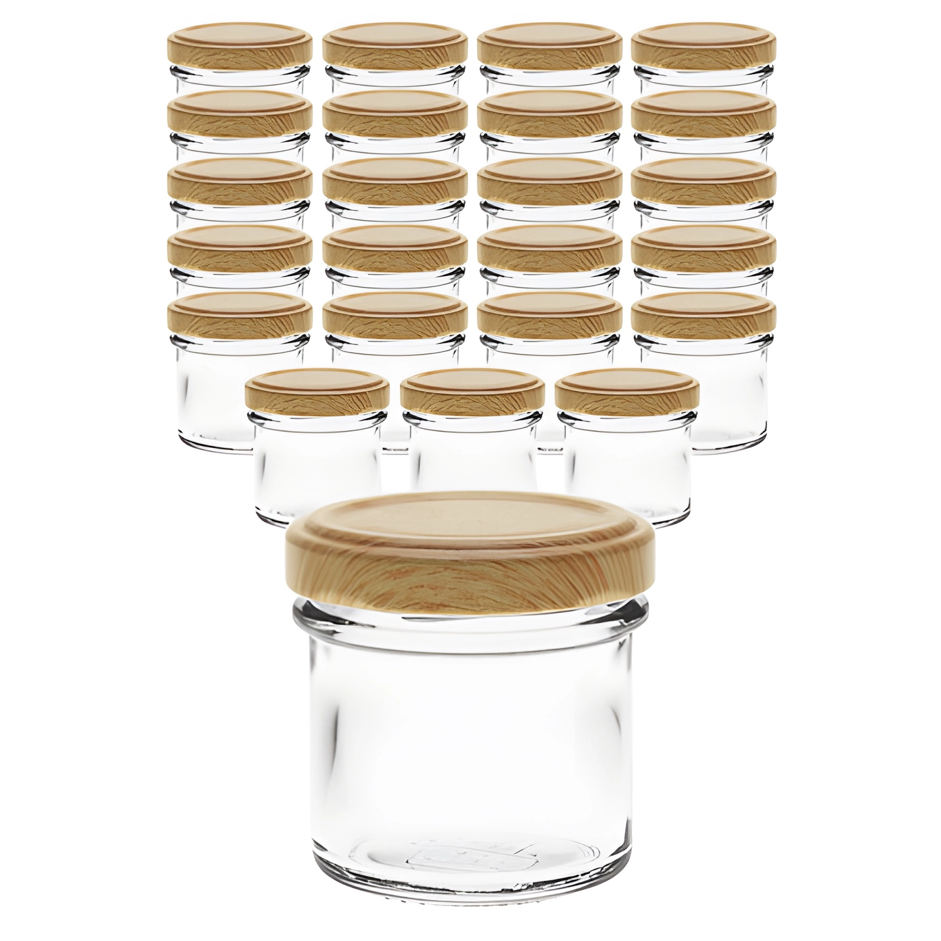 24er Set Ingenio 72 ml mit Deckel Holzdekor