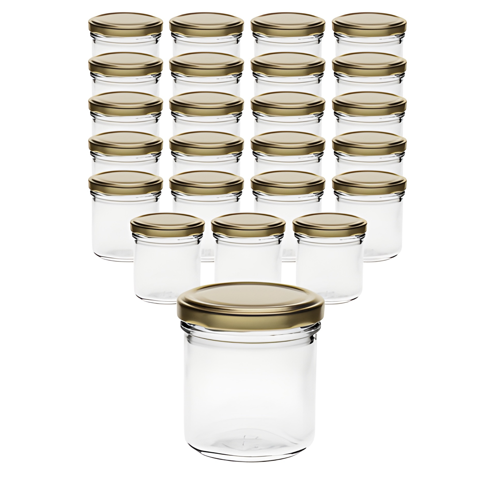 24er Set Sturzglas 167 ml mit Deckel gold
