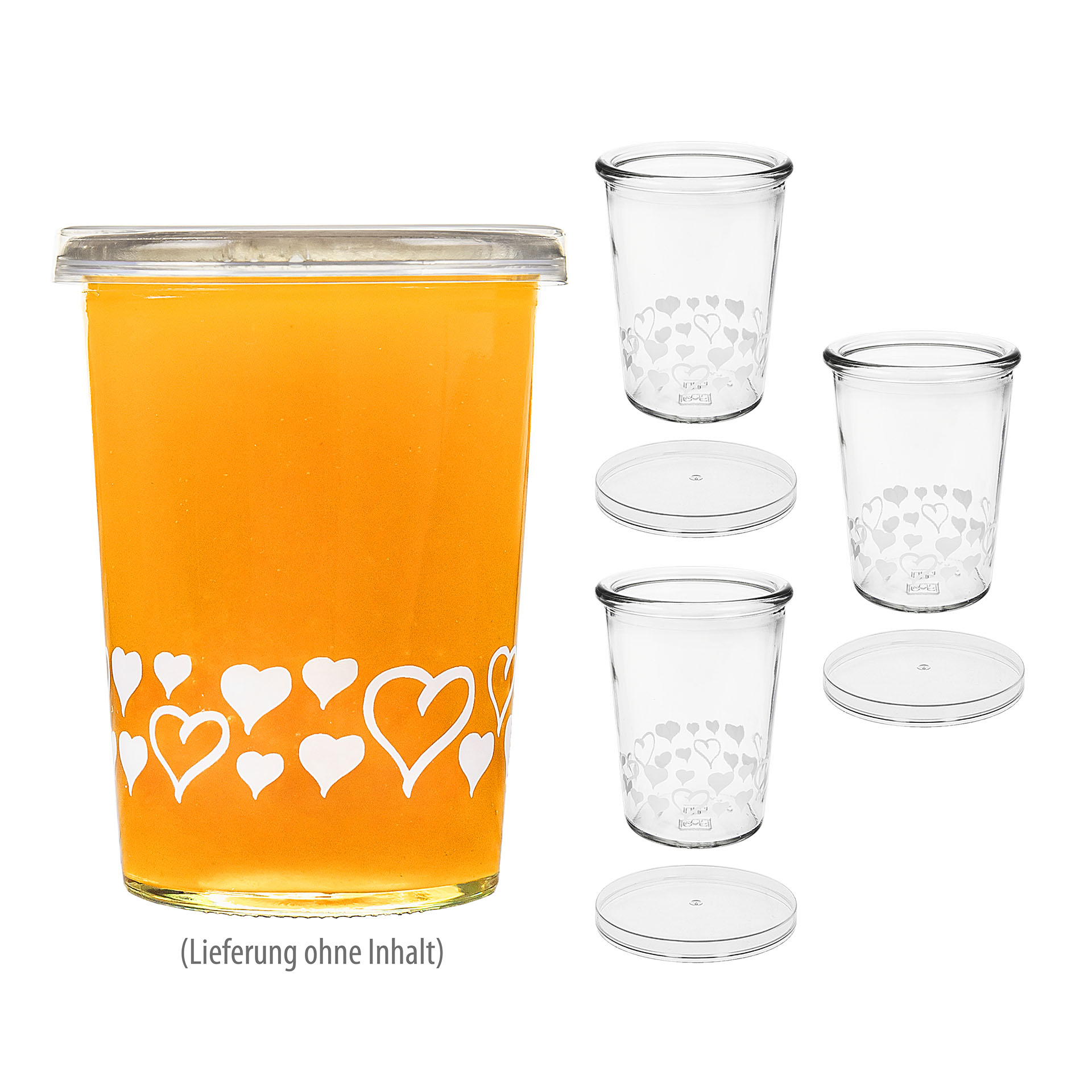 Becherglas 150 ml 'Herzen', 4er Set