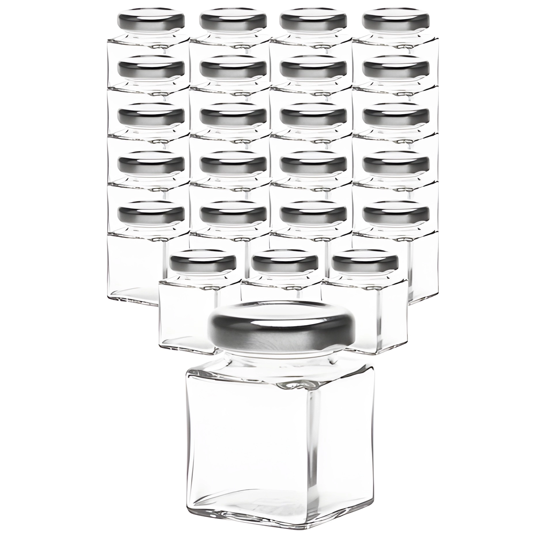 24er Set Cubi 50 ml TO 38 mit Deckel silber