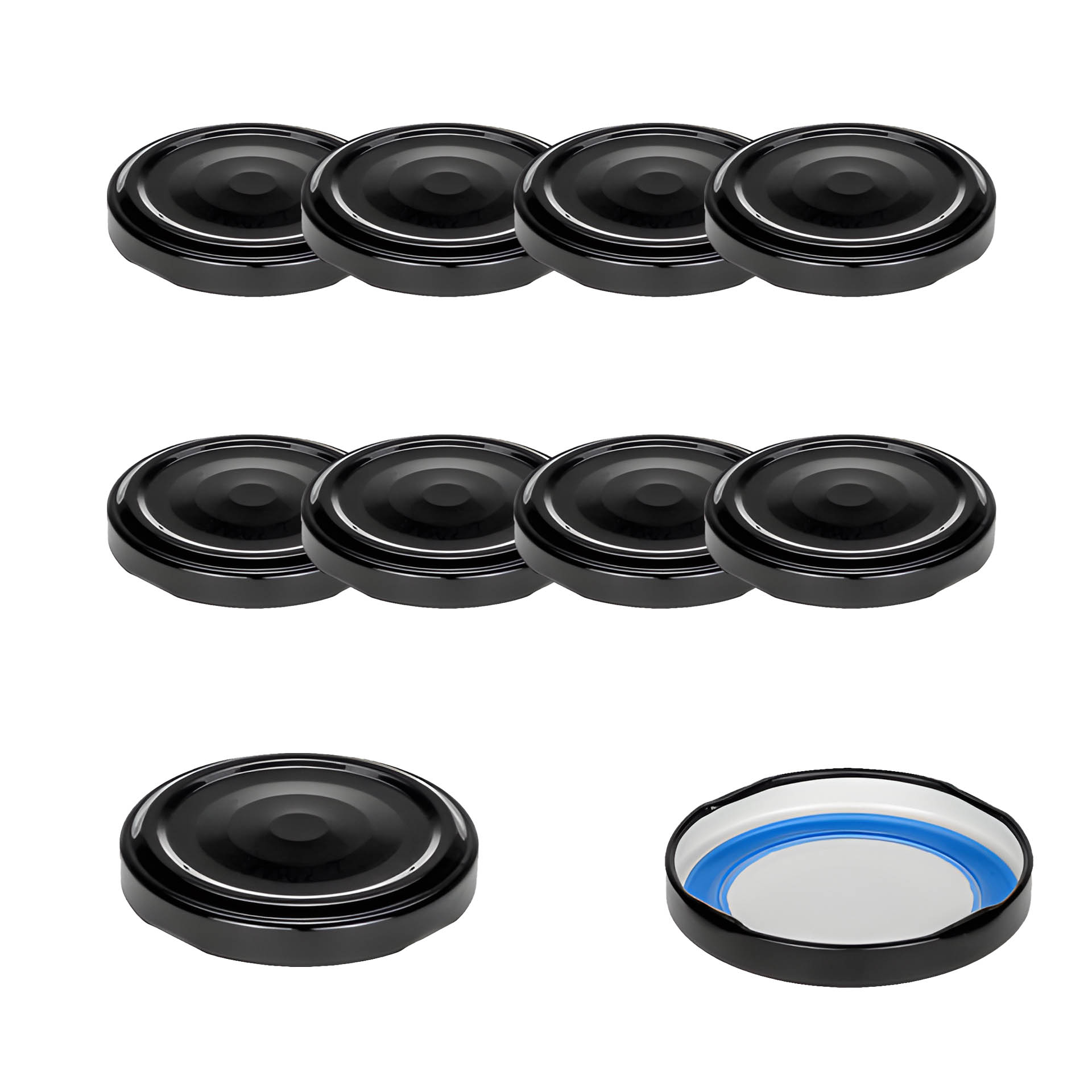 TO  58 schwarz ster. mit Button BLUESEAL, 10 Stück