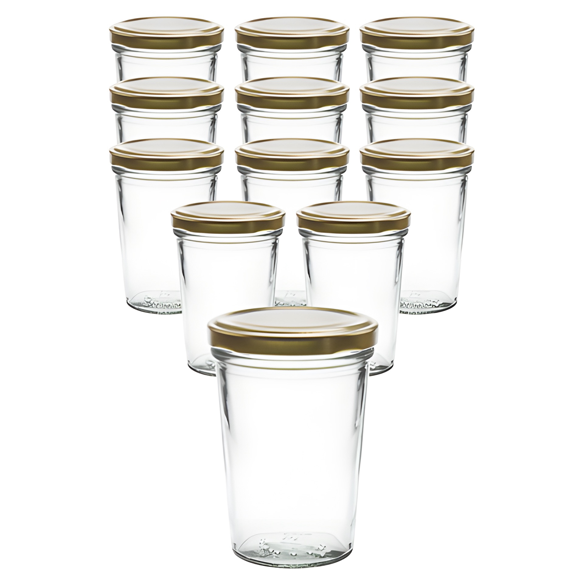 12er Set Becherglas 150 ml TO 66 mit Deckel gold
