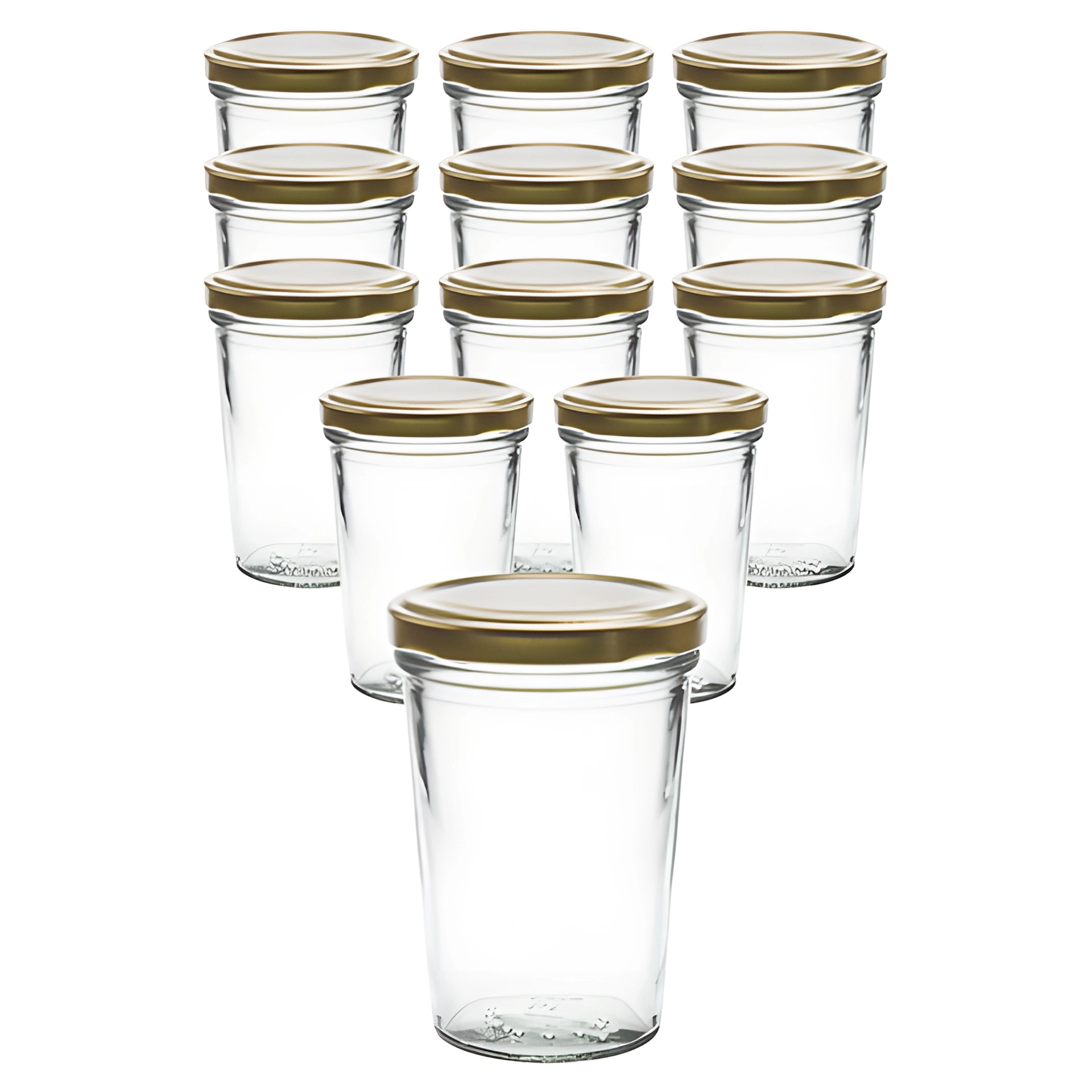 12er Set Becherglas 150 ml TO 66 mit Deckel gold