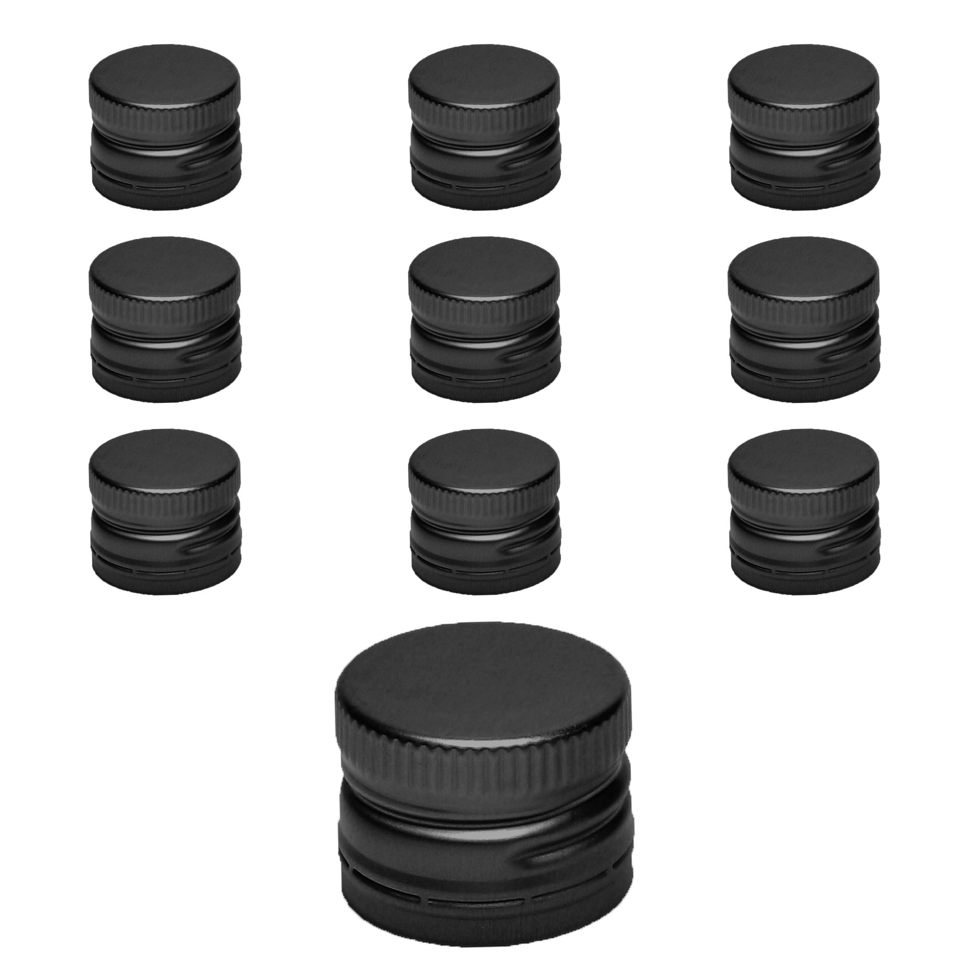 PP 31,5 schwarz Aluminium mit Originalitätsring, 10 Stück