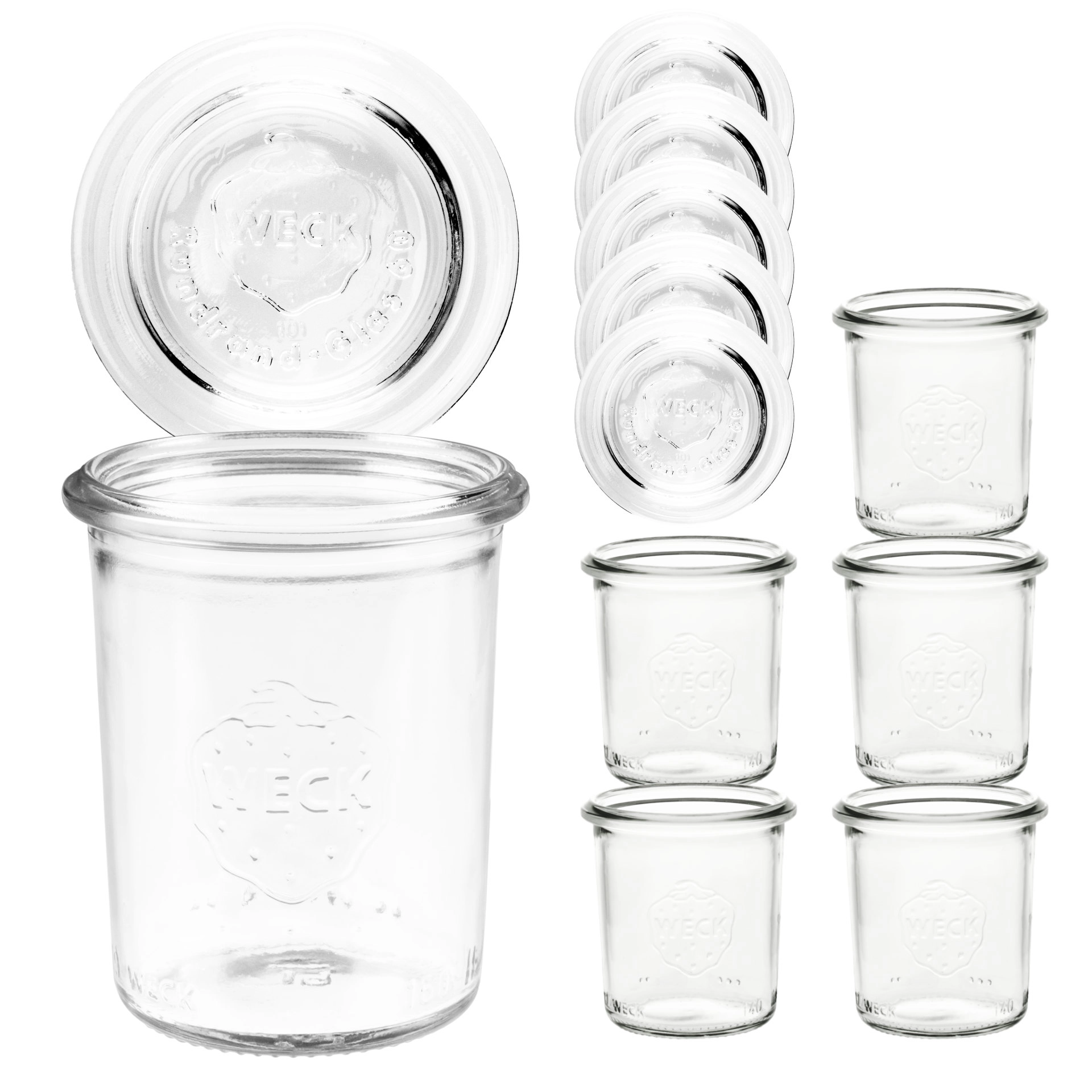 WECK-Mini-Sturzglas 160 ml + Glasdeckel, 6er Set