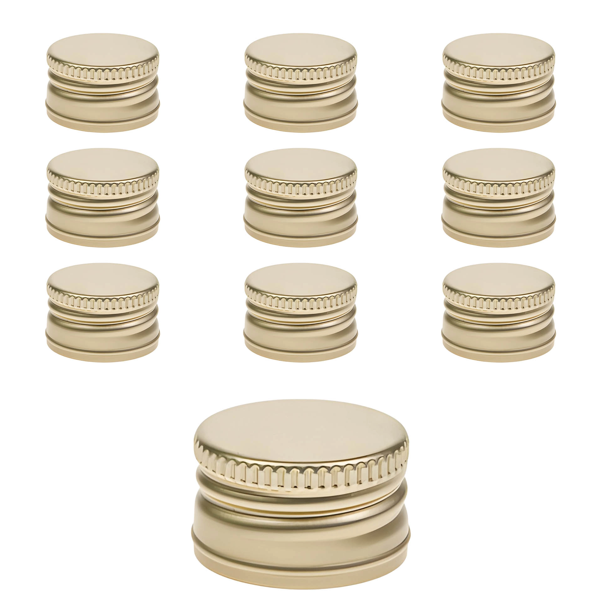 PP 31,5 gold Aluminium ohne Rollrand, 10 Stück