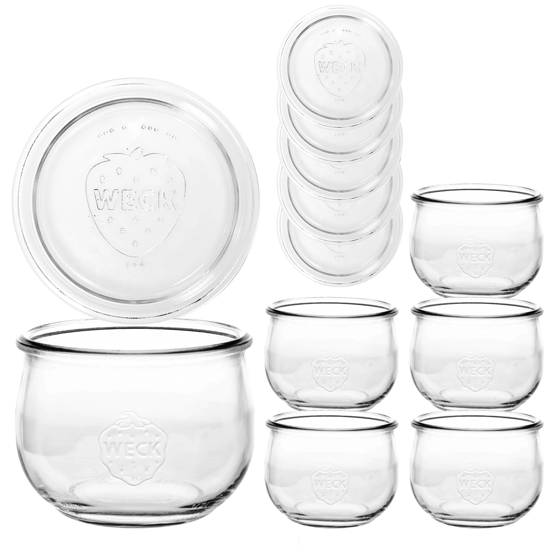 WECK-Tulpenglas 580 ml + Glasdeckel, 6er Set