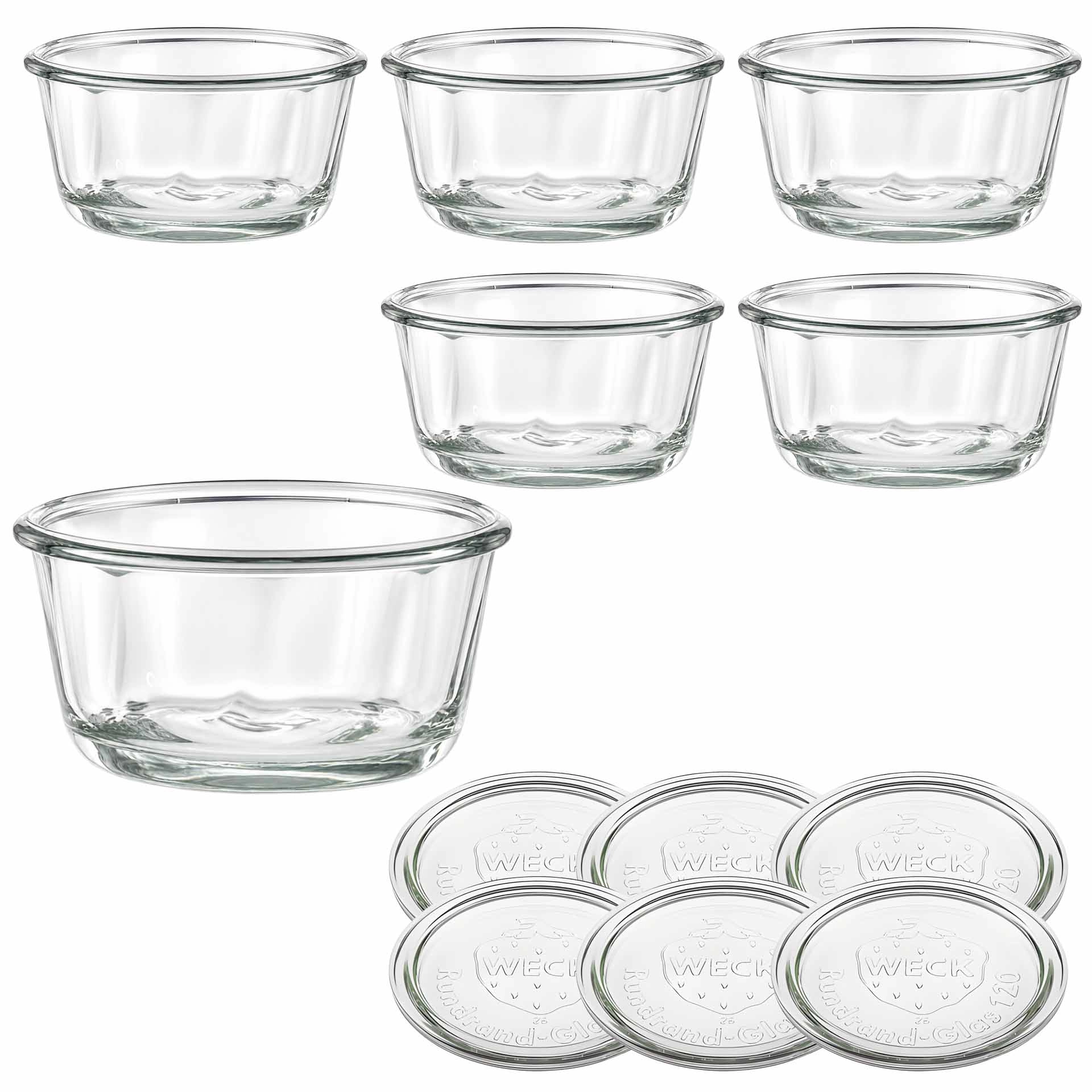 WECK-Gugelhupfglas 450 ml mit Glasdeckel, 6 Stück