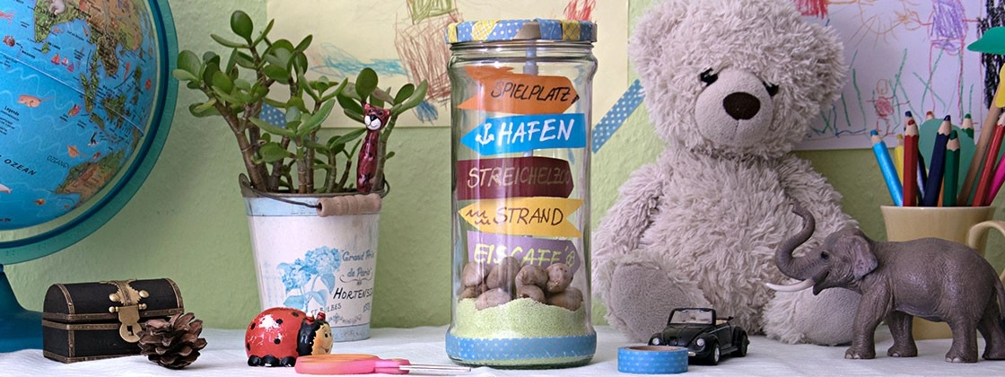 Wegweiser im Glas