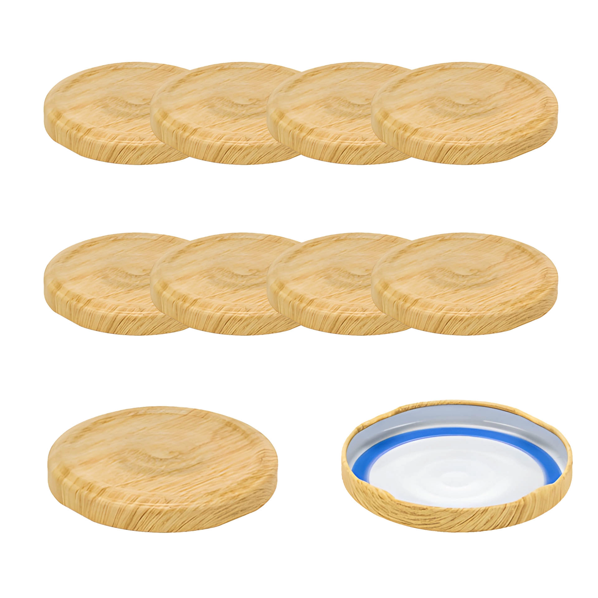 TO  66 Holzdekor matt past. mit Button BLUESEAL, 10 Stück
