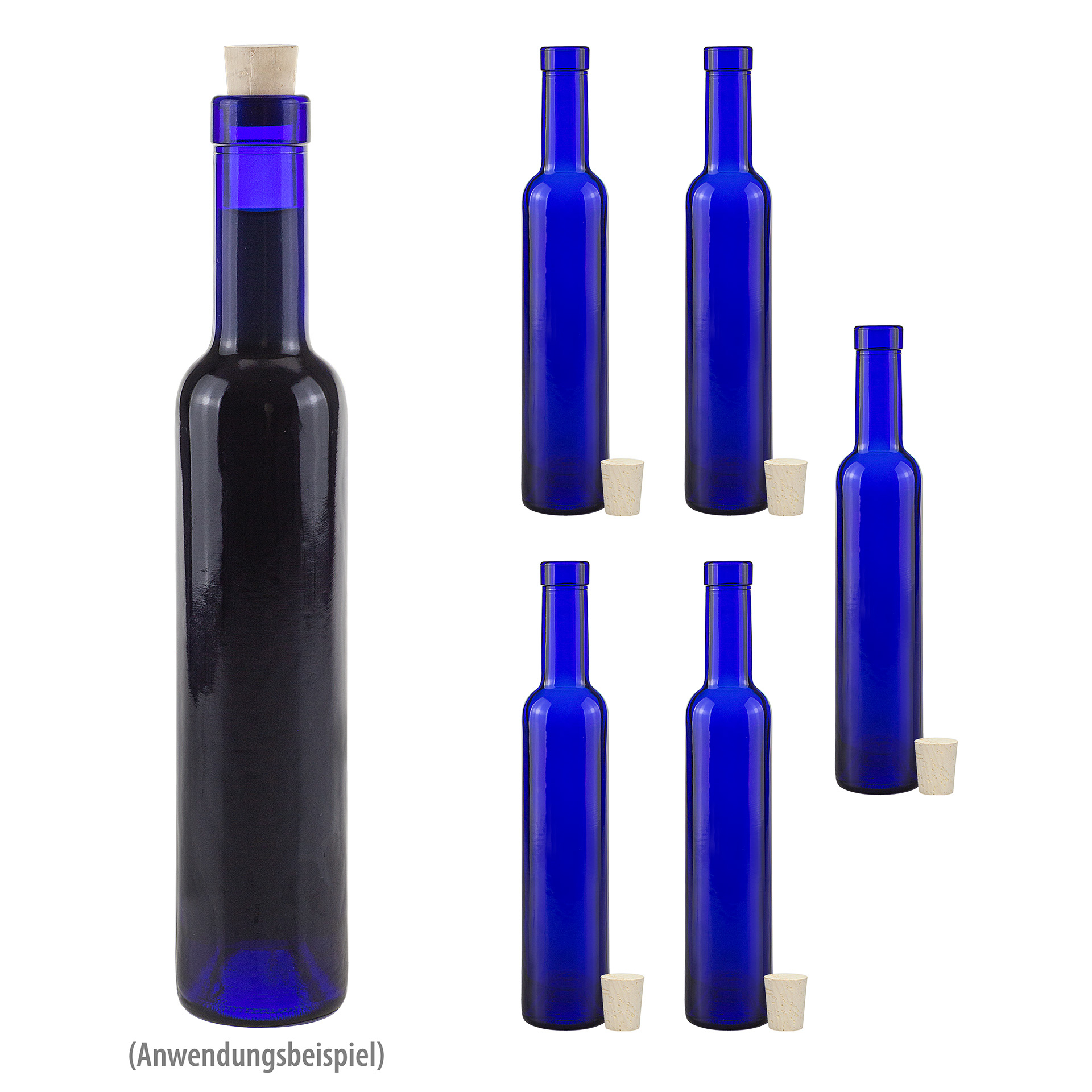 Blaue Flasche 200 ml, 6er Set