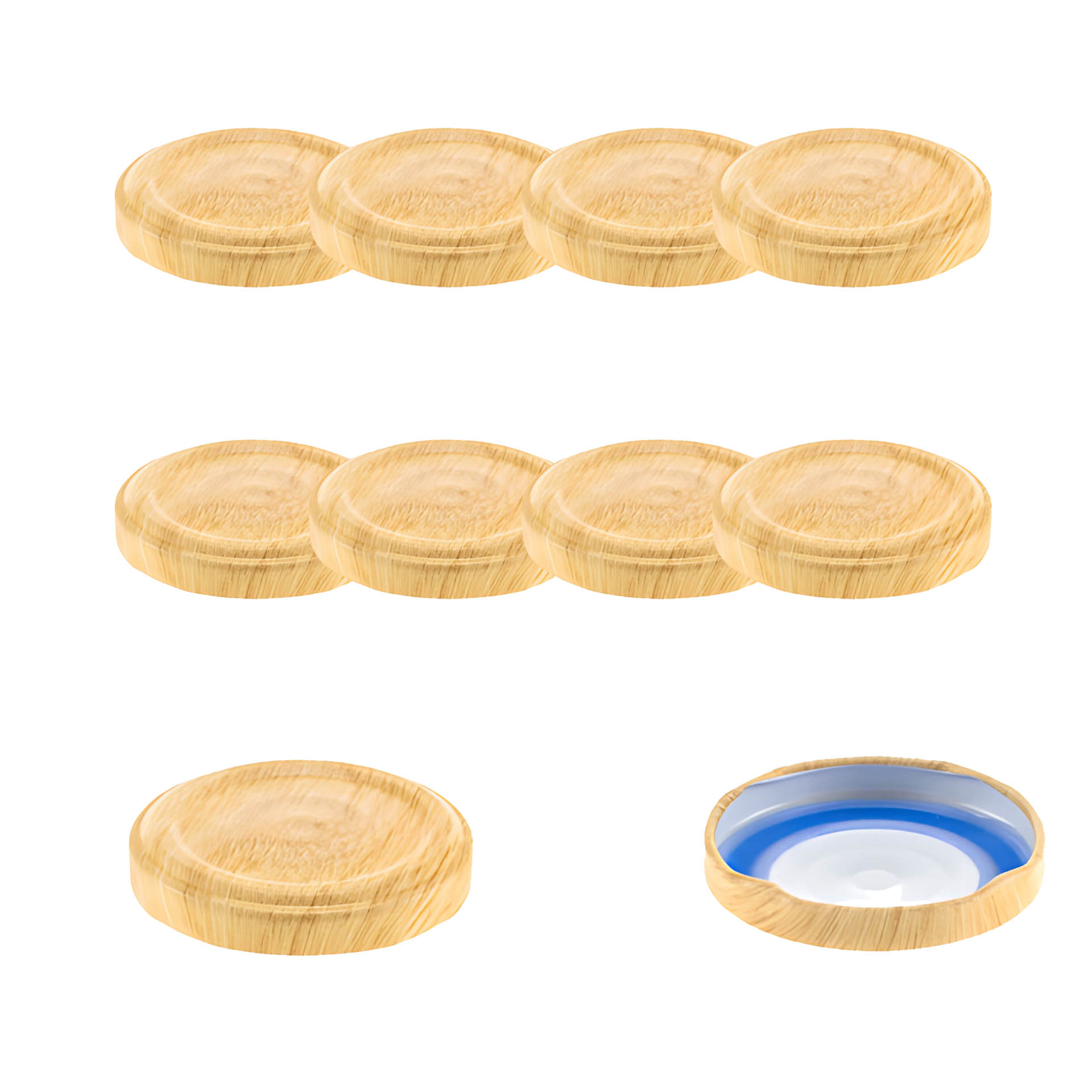 TO  48 Holzdekor matt past. mit Button BLUESEAL, 10 Stück