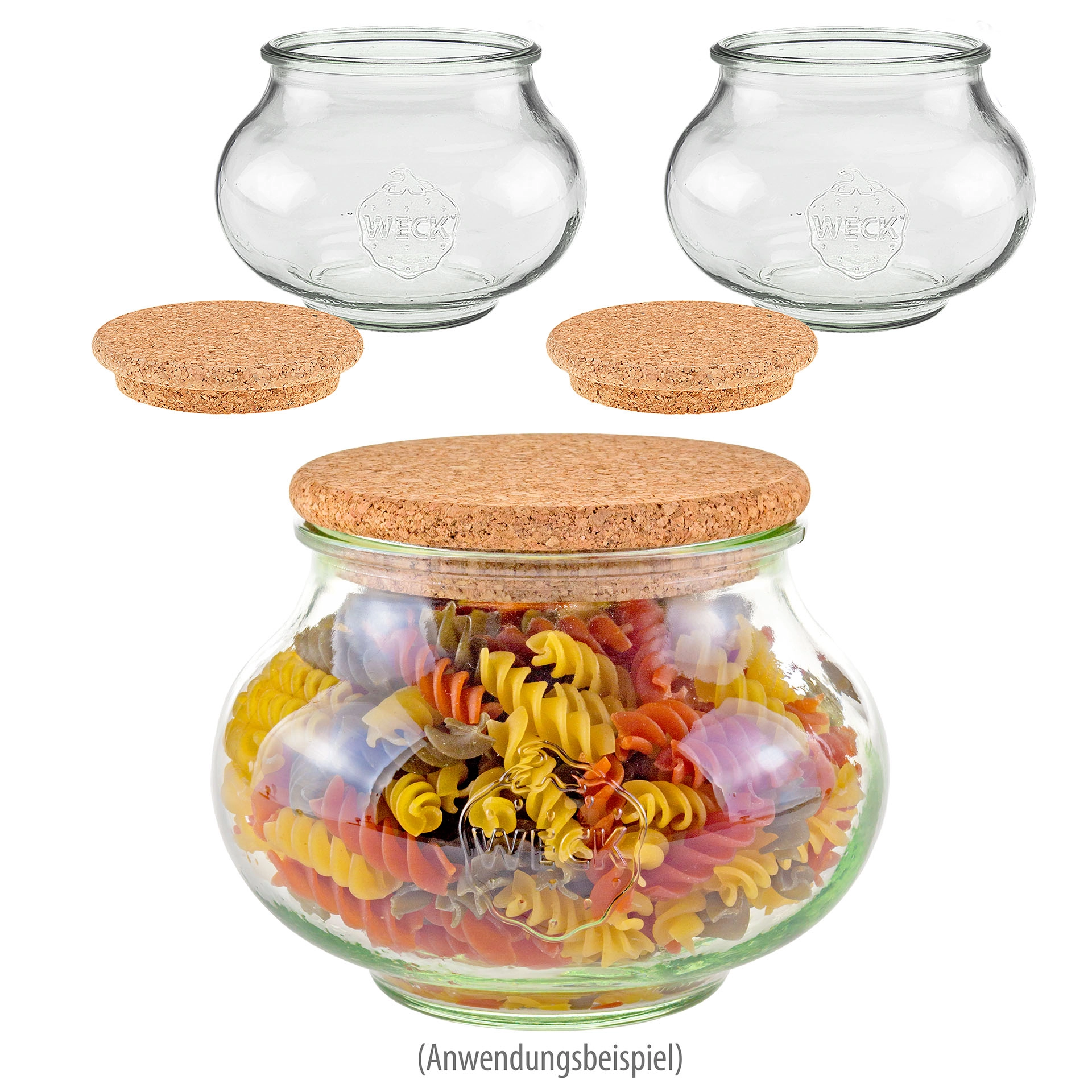 WECK-Schmuckglas 1062 ml mit Pilzkorken, 3er Set