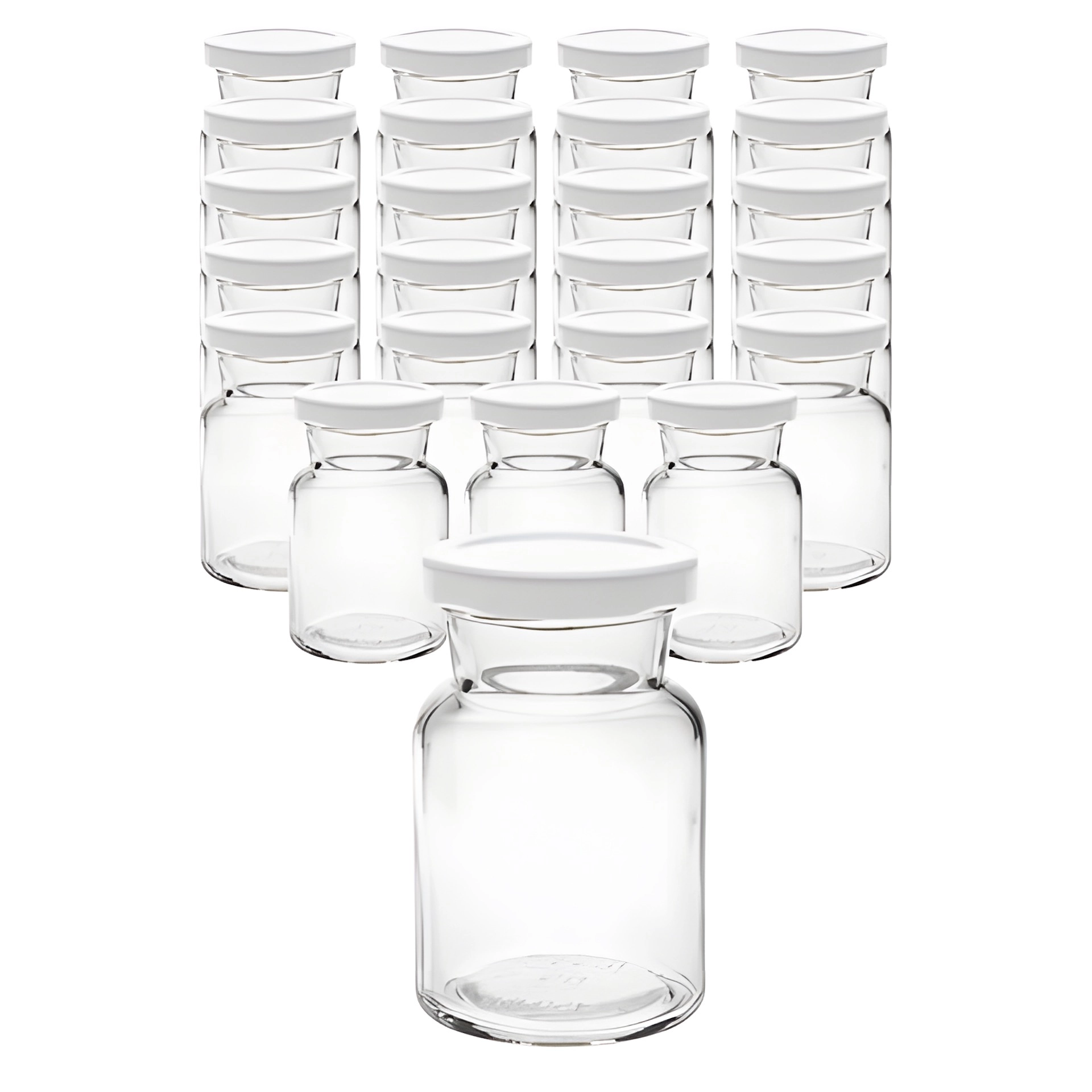 24er Set Rundglas 150 ml mit Deckel weiß