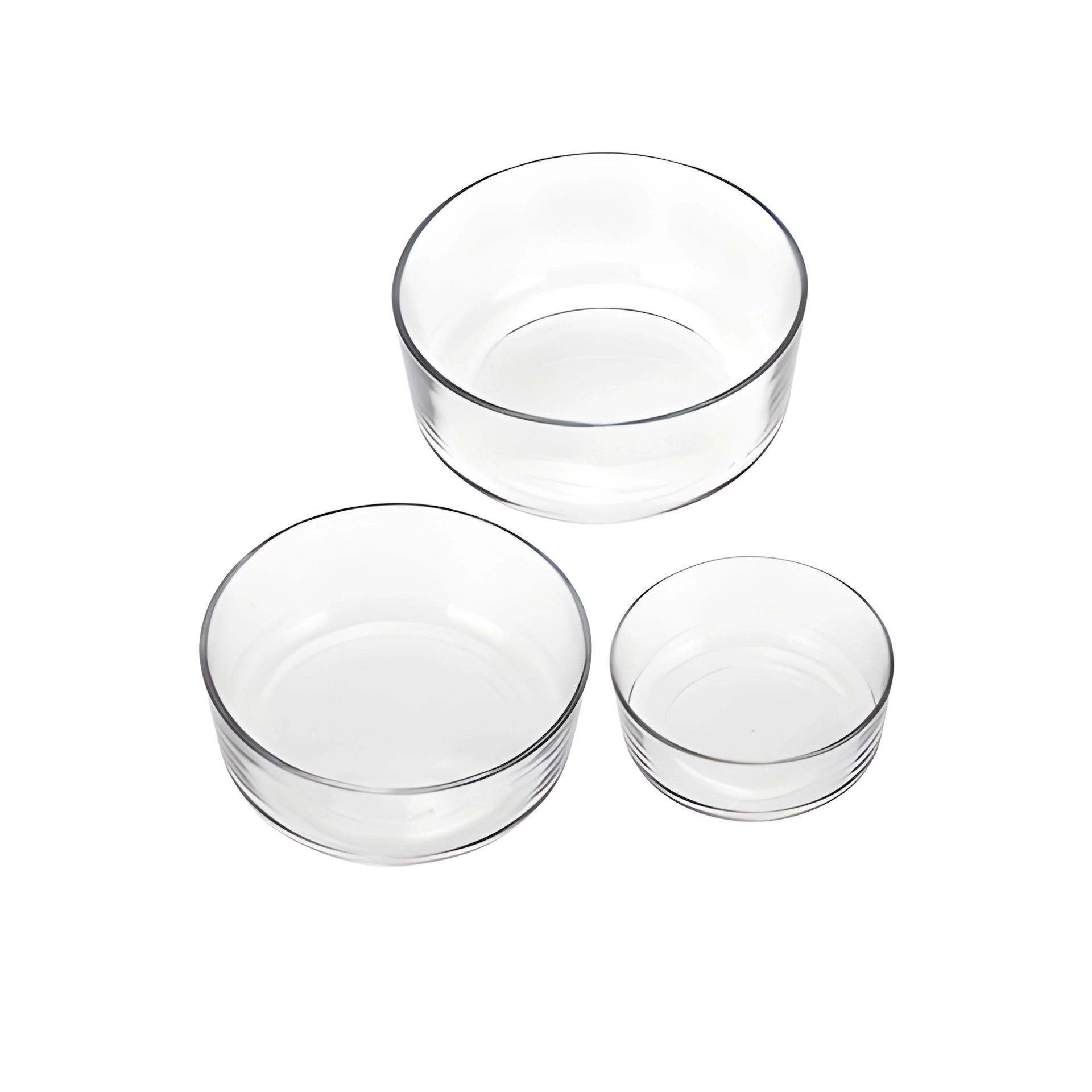 Glasschale 'Igloo' mit Deckel, weiß, 3er Set - 2. WAHL