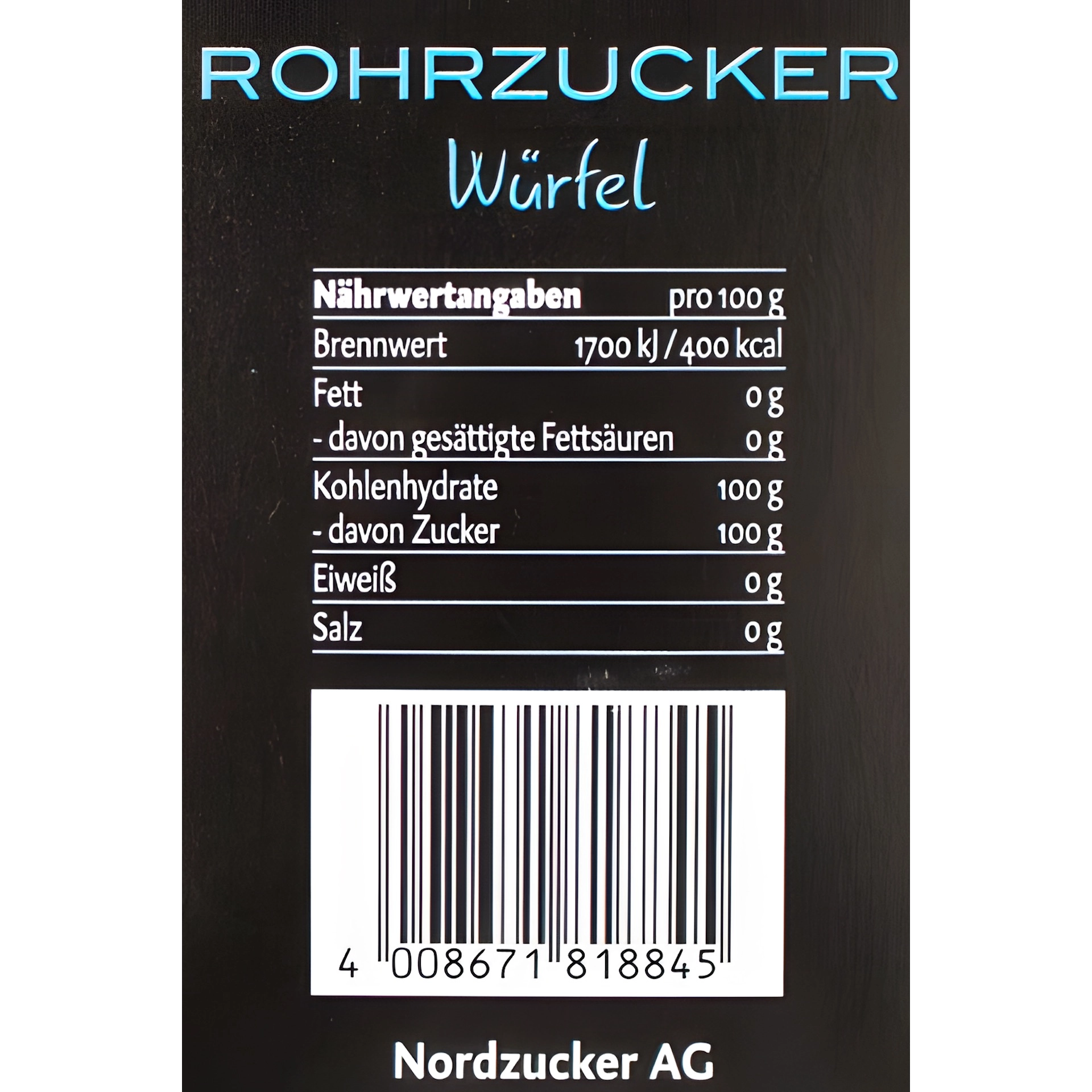 Würfel-Rohrzucker Fairtrade braun, 500 g